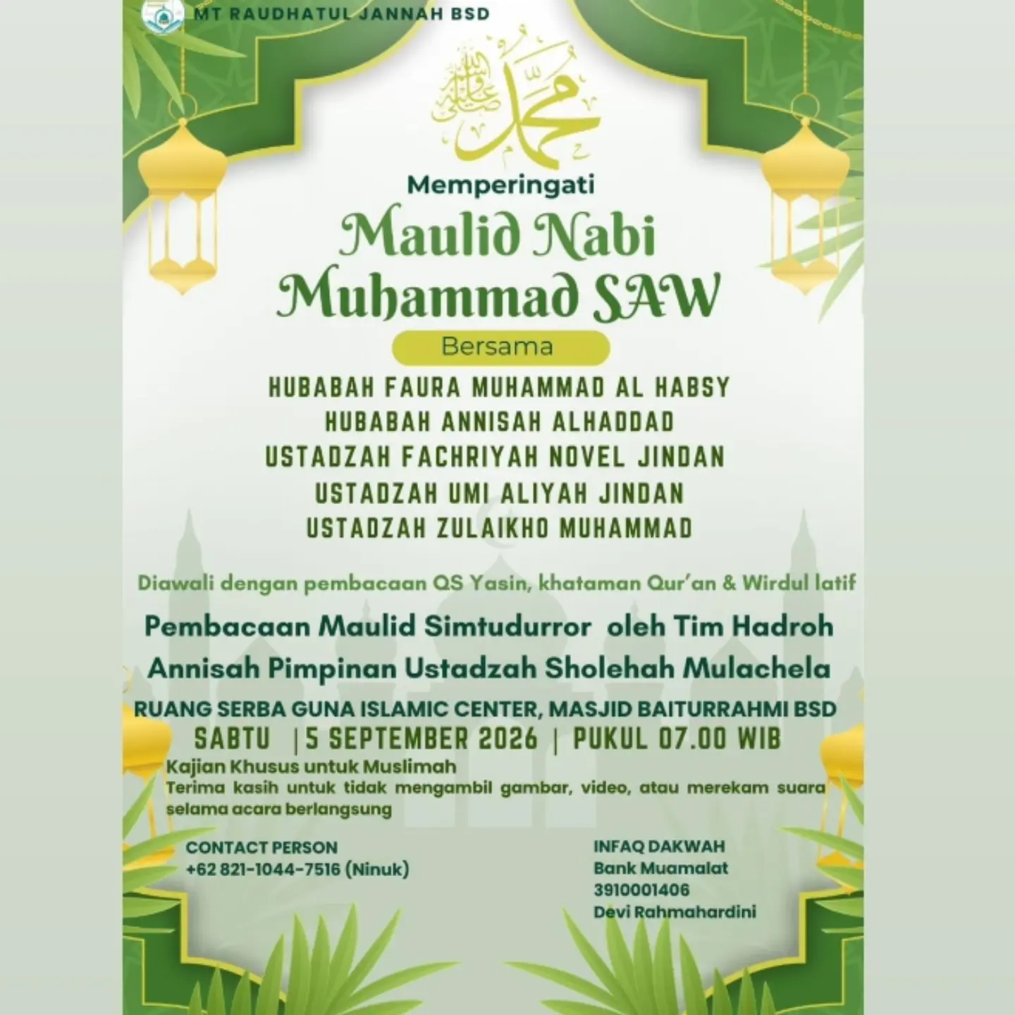 Memperingati Maulid Nabi Muhammad SAW