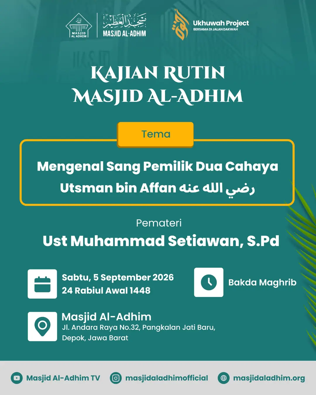 Kajian Rutin Masjid Al-Adhim
