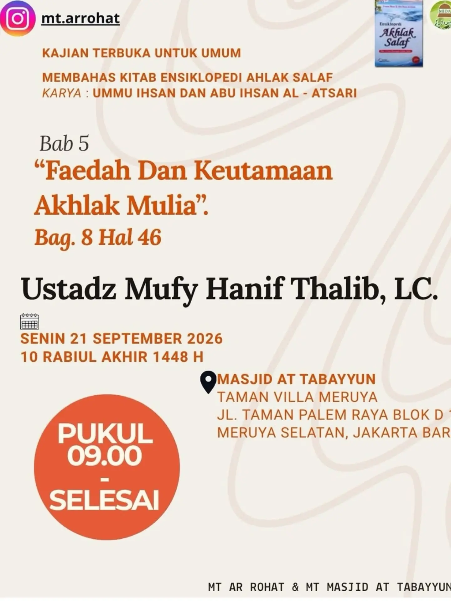 Kajian Terbuka Untuk Umum Membahas Kitab Ensiklopedi Ahlak Salaf