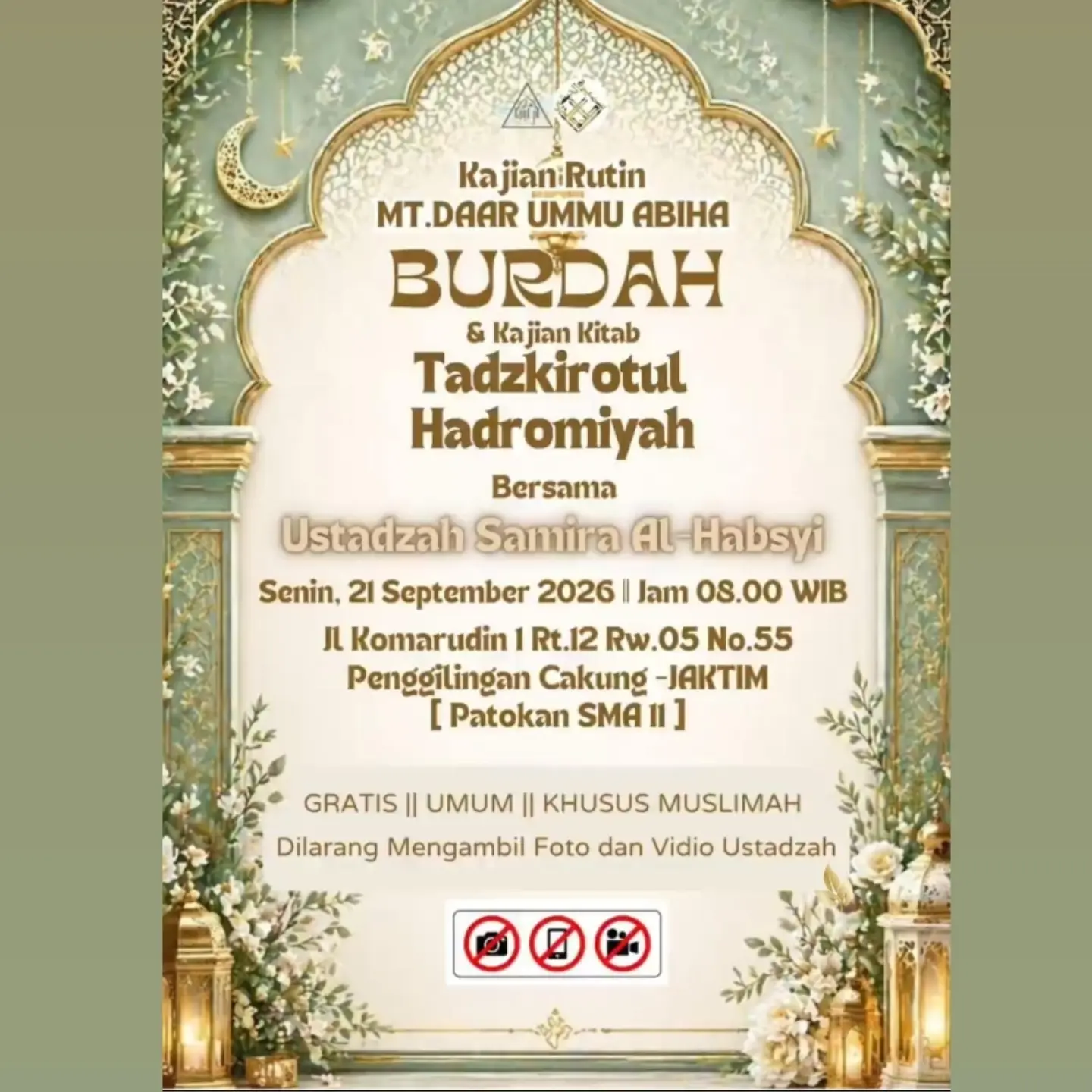 Kajian Muslimah: Burdah dan Kajian Kitab Tadzkirotul Hadromiyah