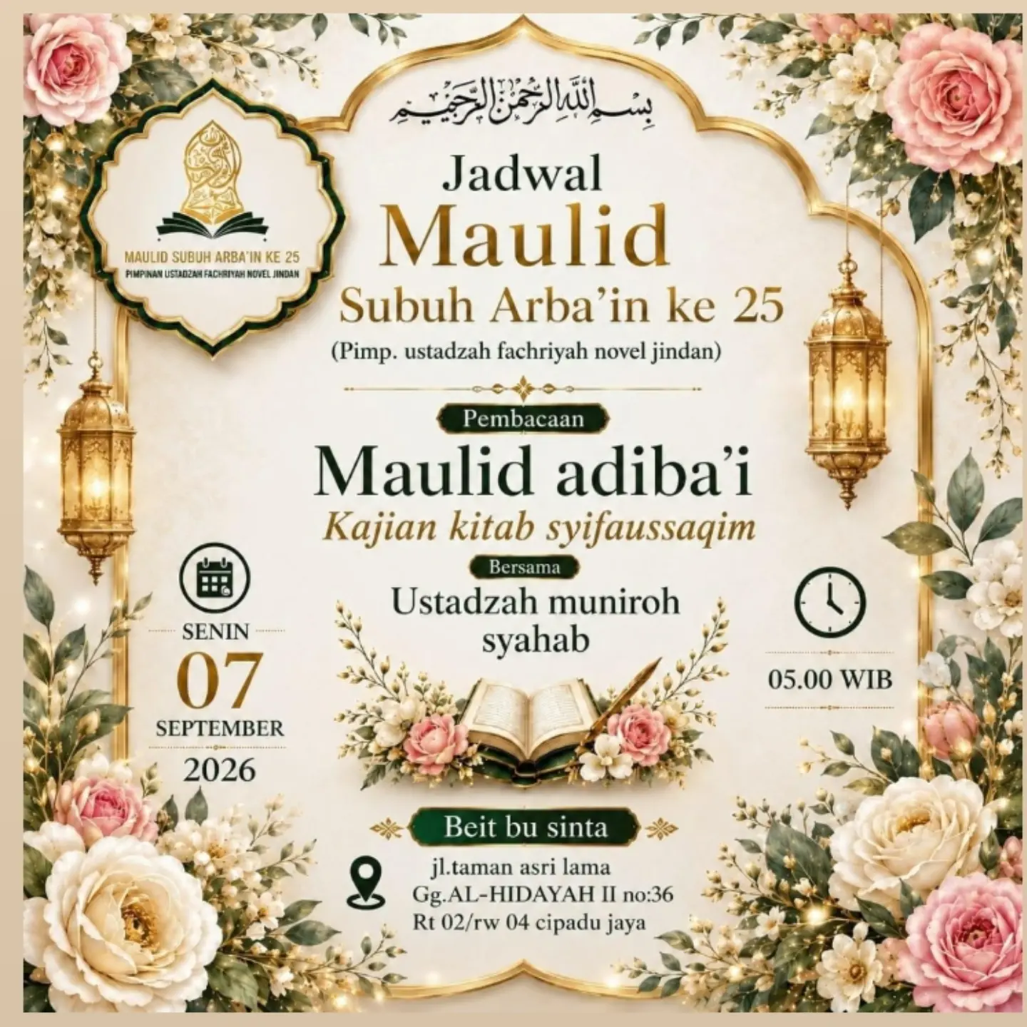 Jadwal Maulid Subuh Arba'in ke 25