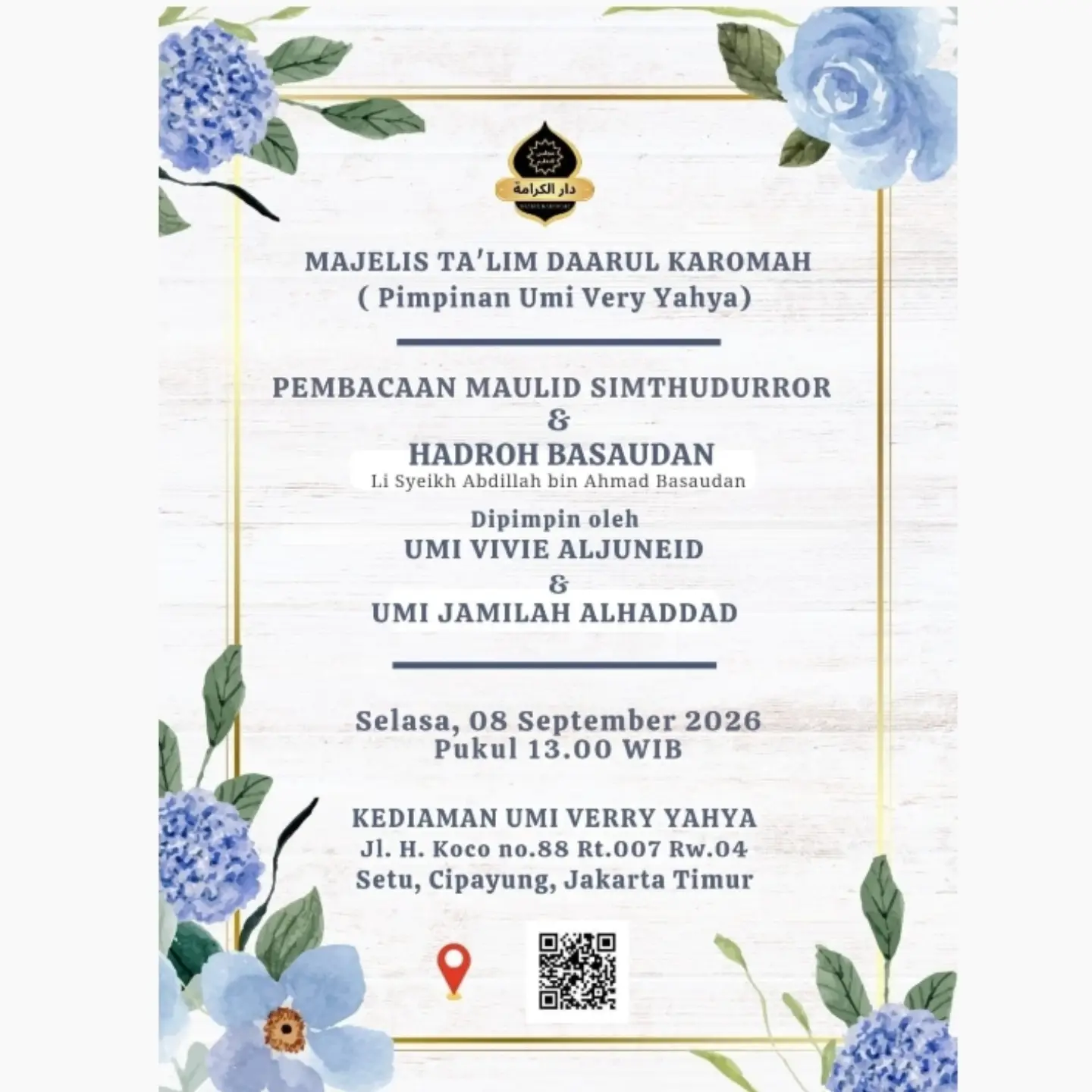 Majelis Ta'lim Daarul Karomah (Pimpinan Umi Very Yahya)