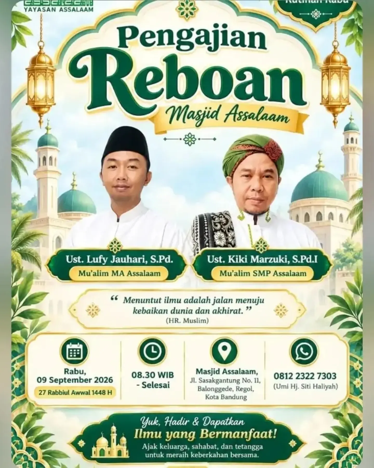 Pengajian Reboan Masjid Assalaam