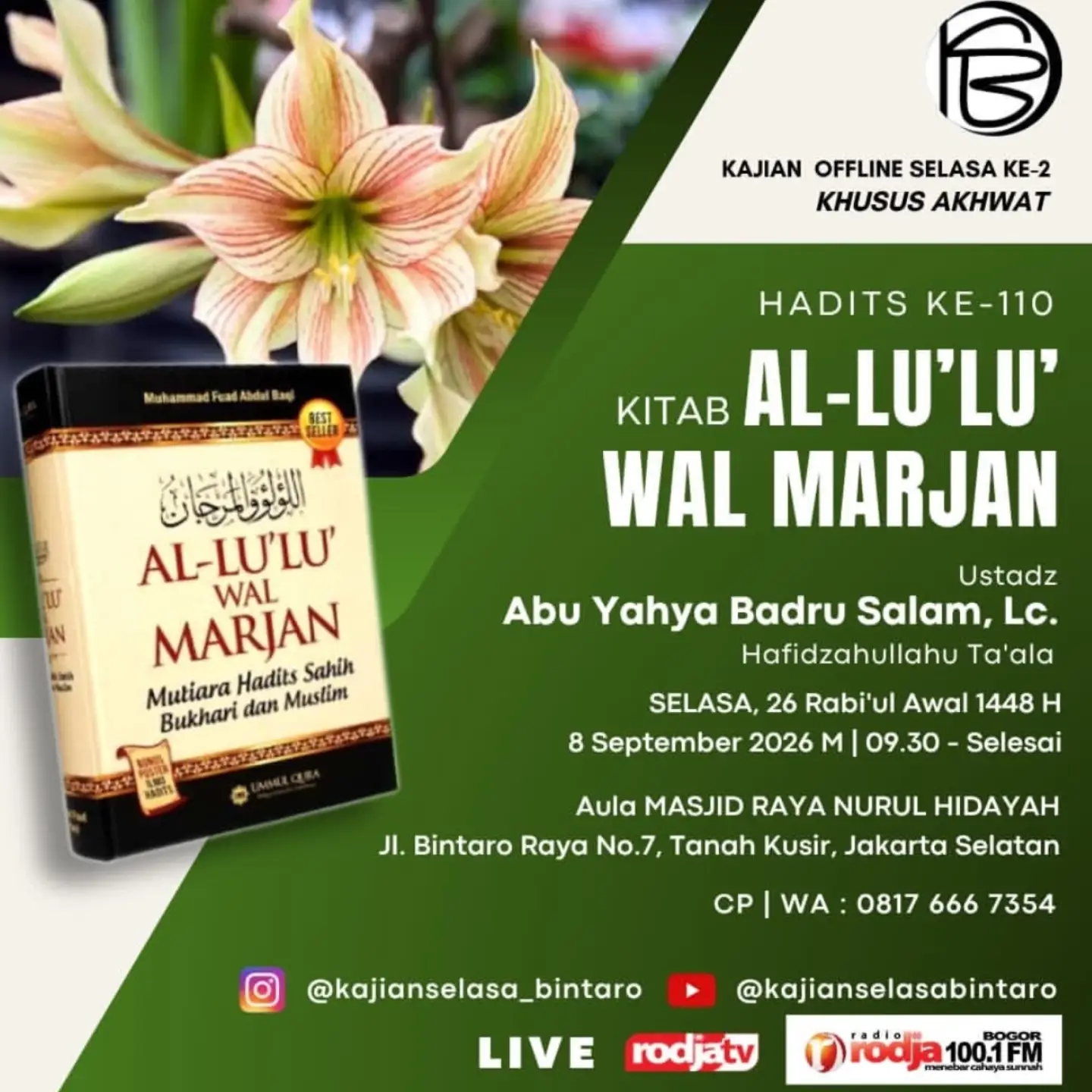 Hadits ke-110: Kitab Al-Lulu' Wal Marjan