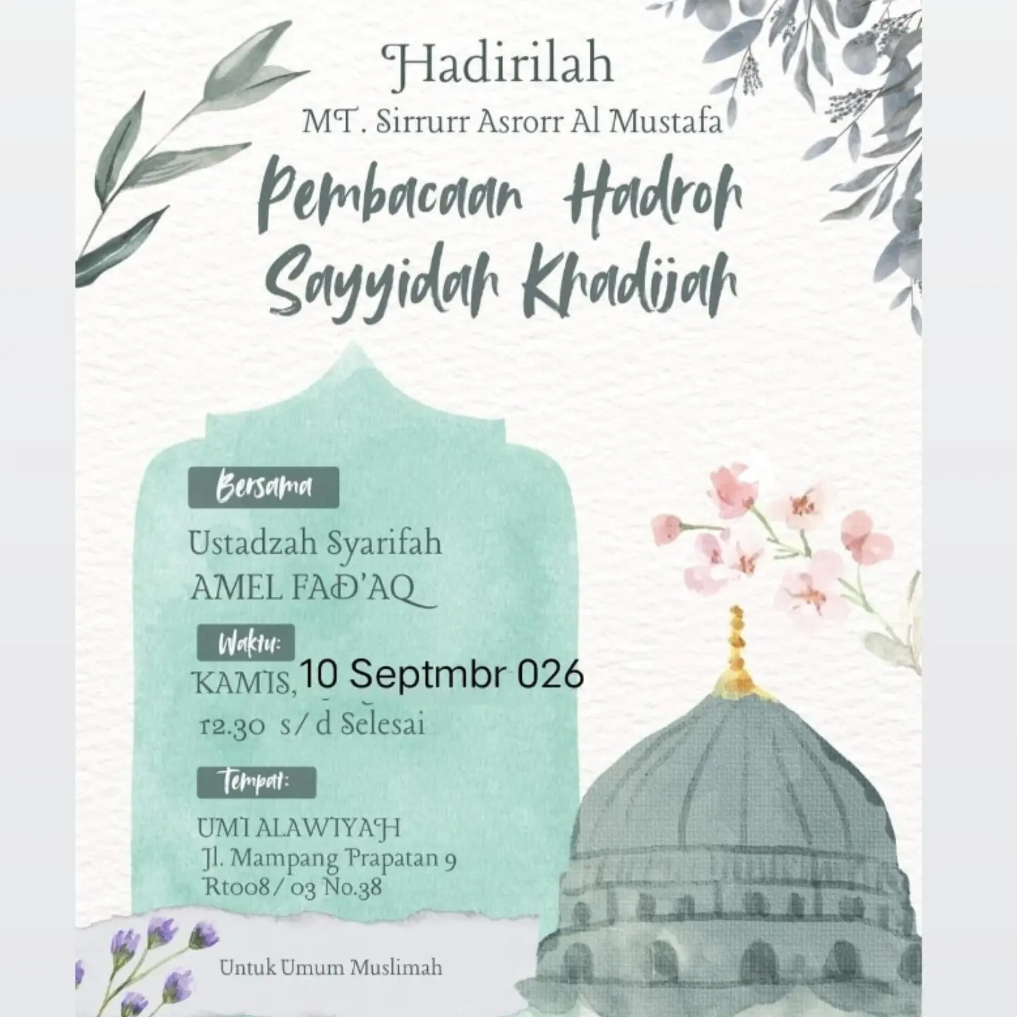 Pembacalan Hadroh Sayyidah Khadijah