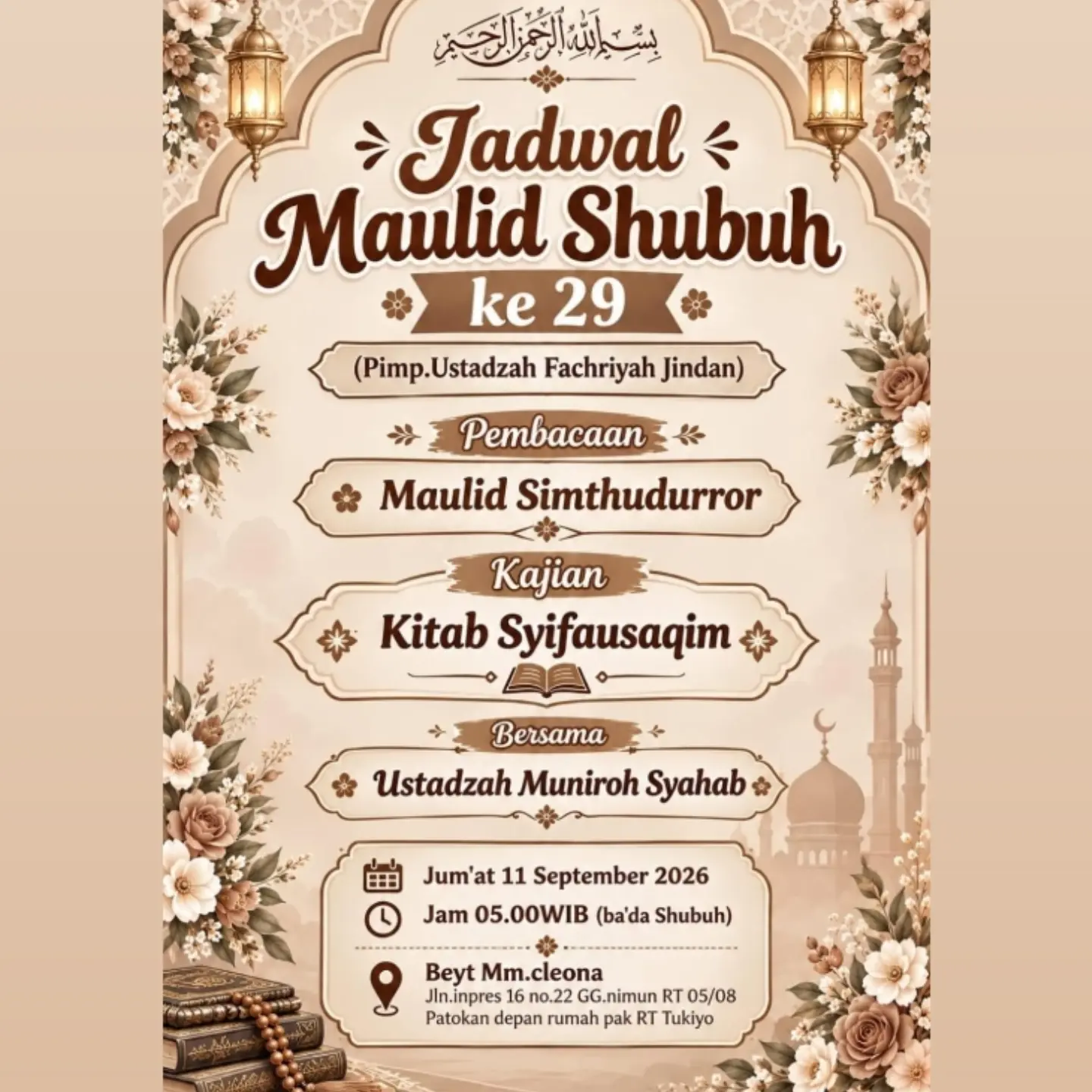 Jadwal Maulid Shubuh ke 29