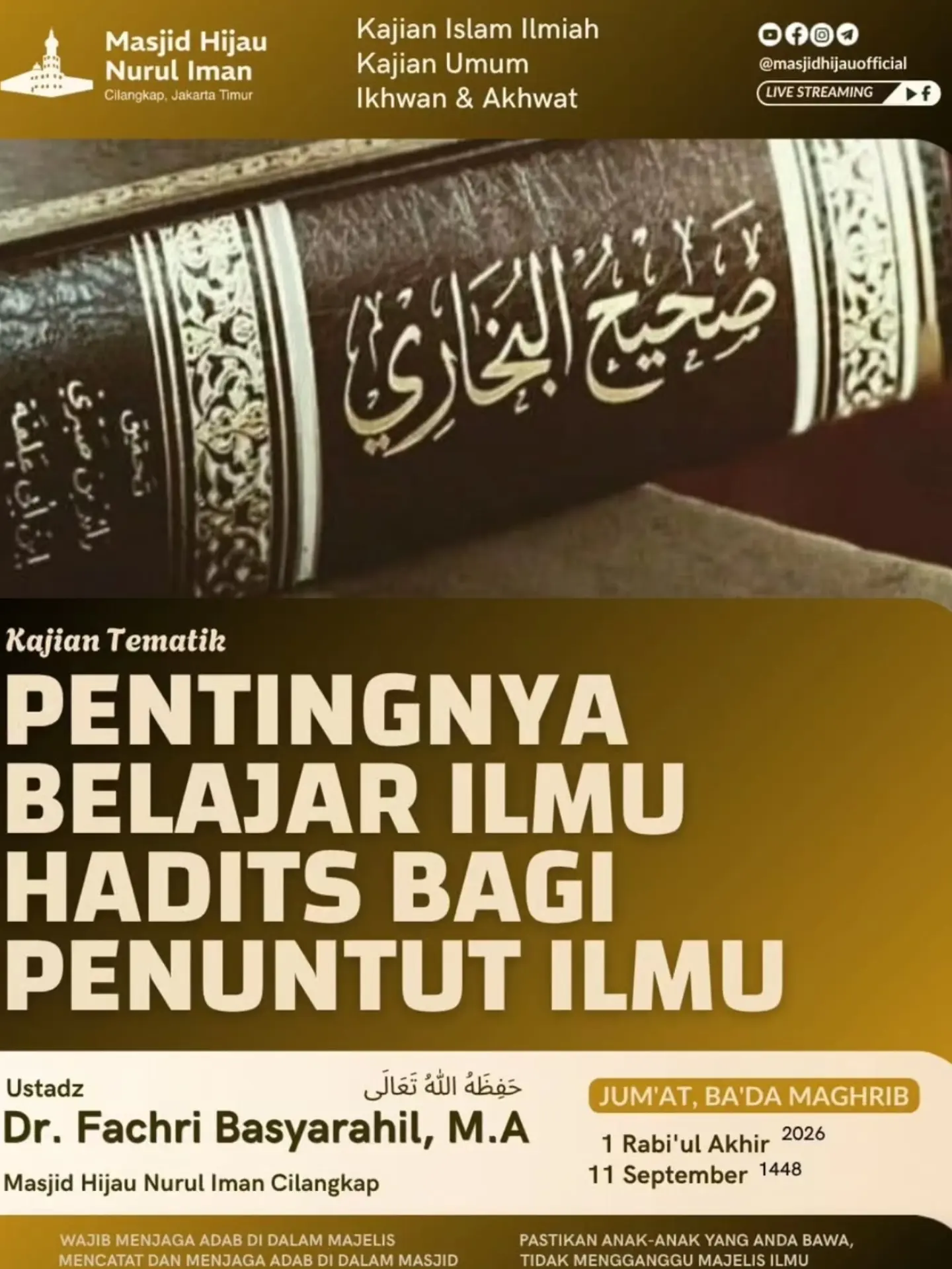 Pentingnya Belajar Ilmu Hadits Bagi Penuntut Ilmu