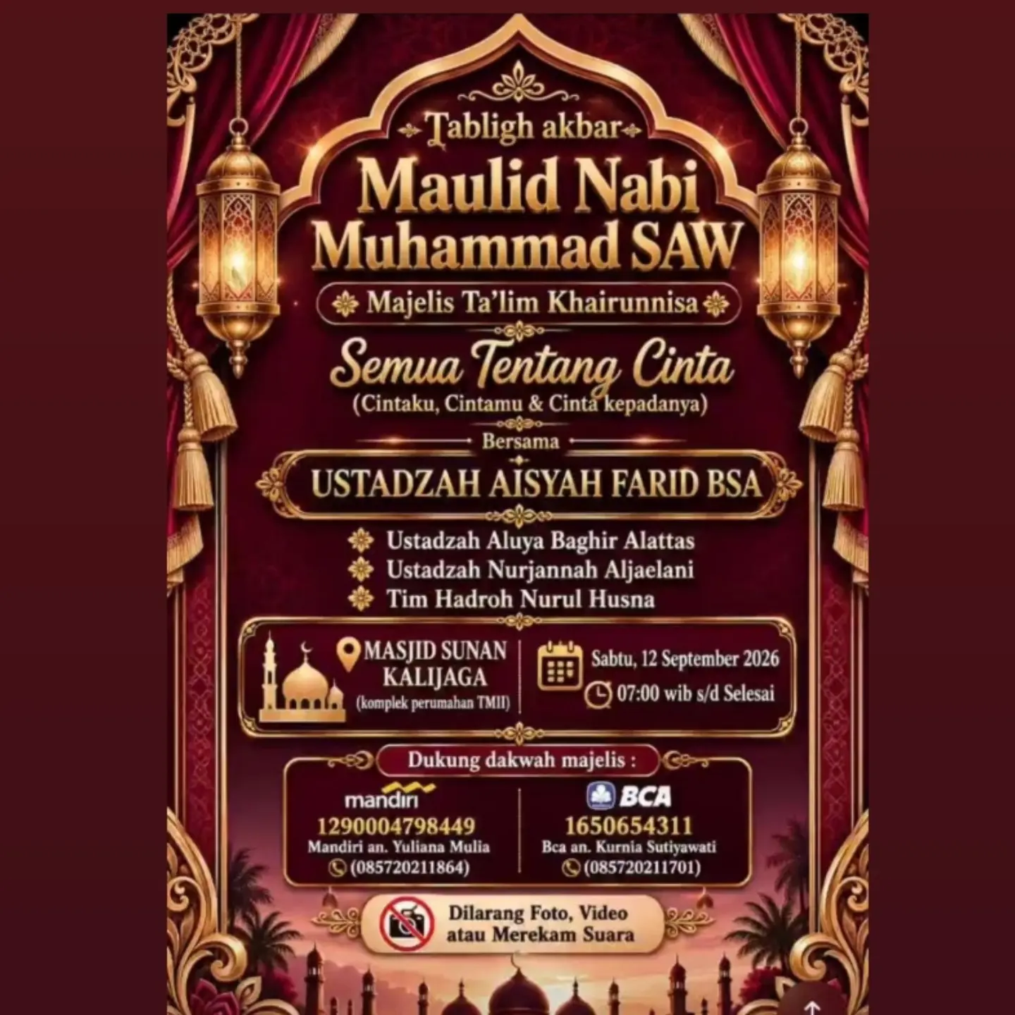 Tabligh Akbar Maulid Nabi Muhammad SAW