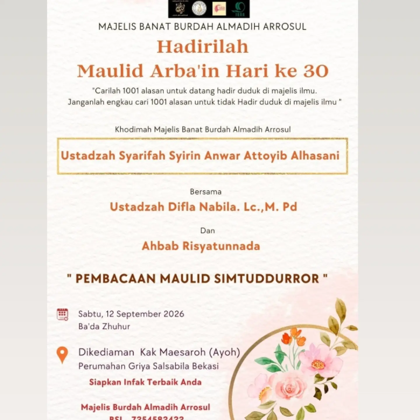 Hadirilah Maulid Arba'in Hari ke-30