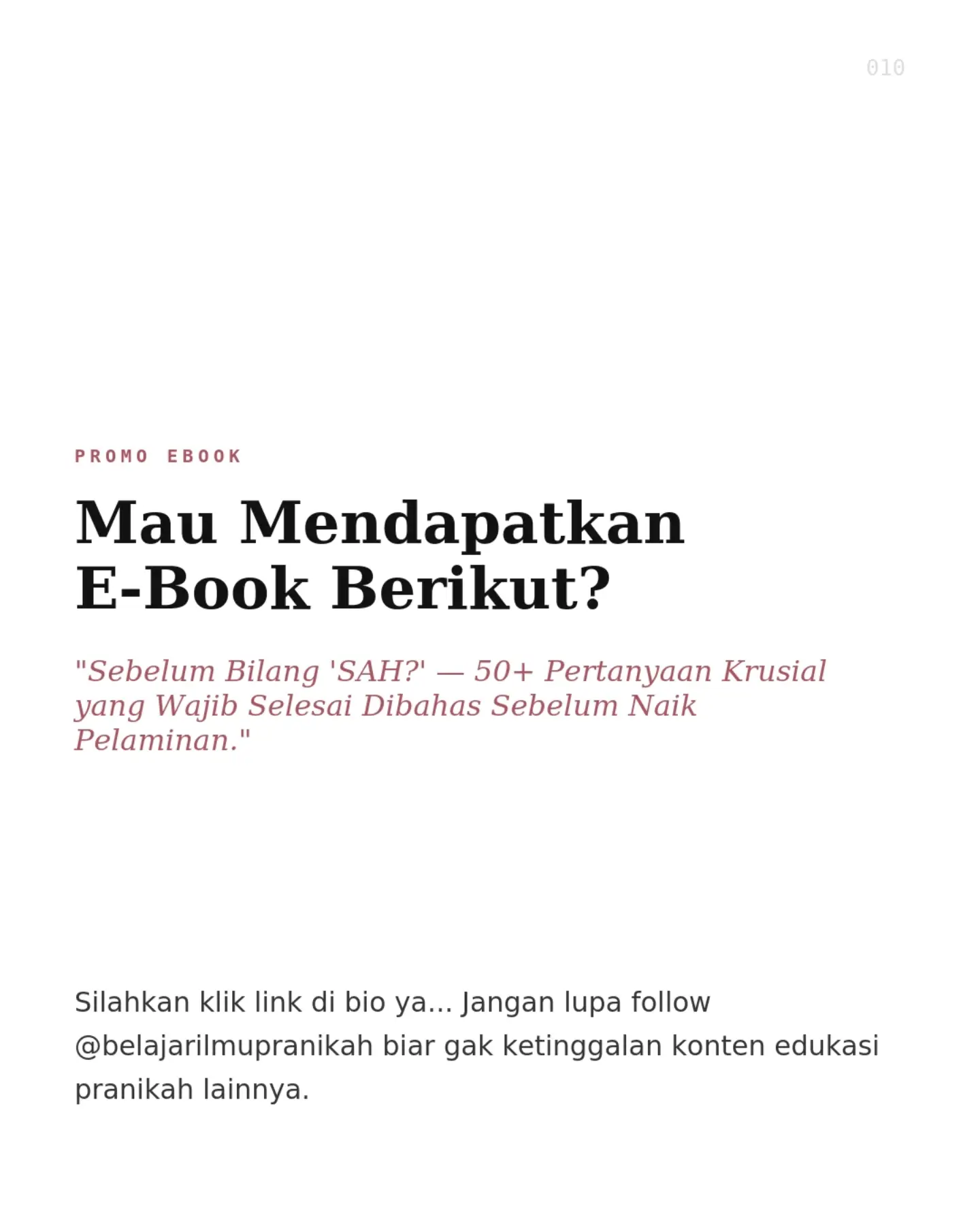 Mau Mendapatkan E-Book Berikut?