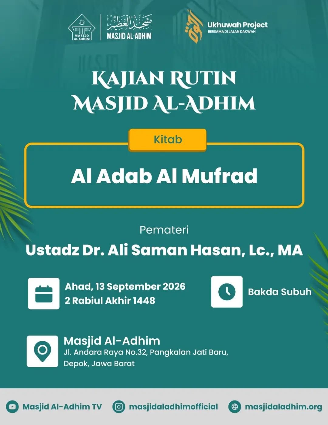 Kajian Rutin Masjid Al-Adhim