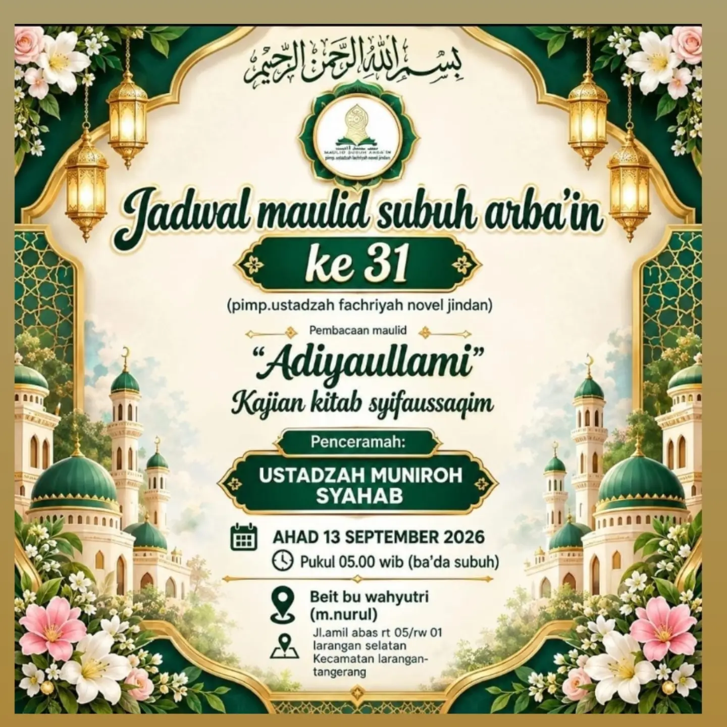Jadwal Maulid Subuh Arba'in ke-31