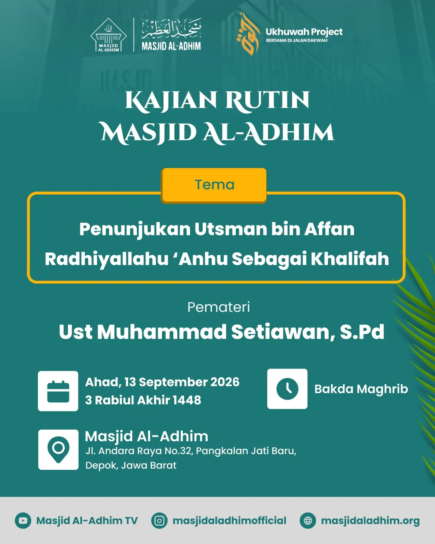Kajian Rutin Masjid Al-Adhim
