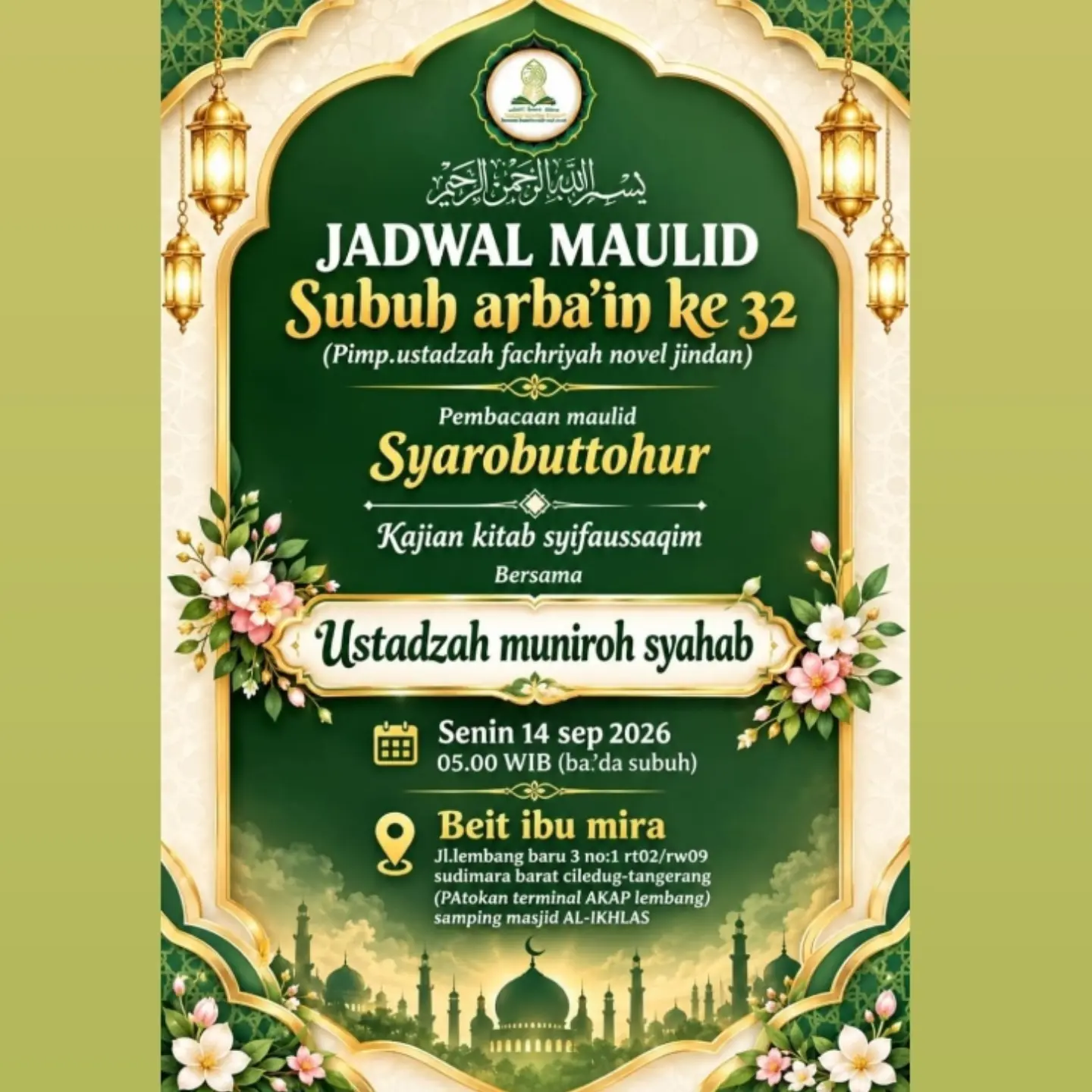 Jadwal Maulid Subuh Arba'in ke-32