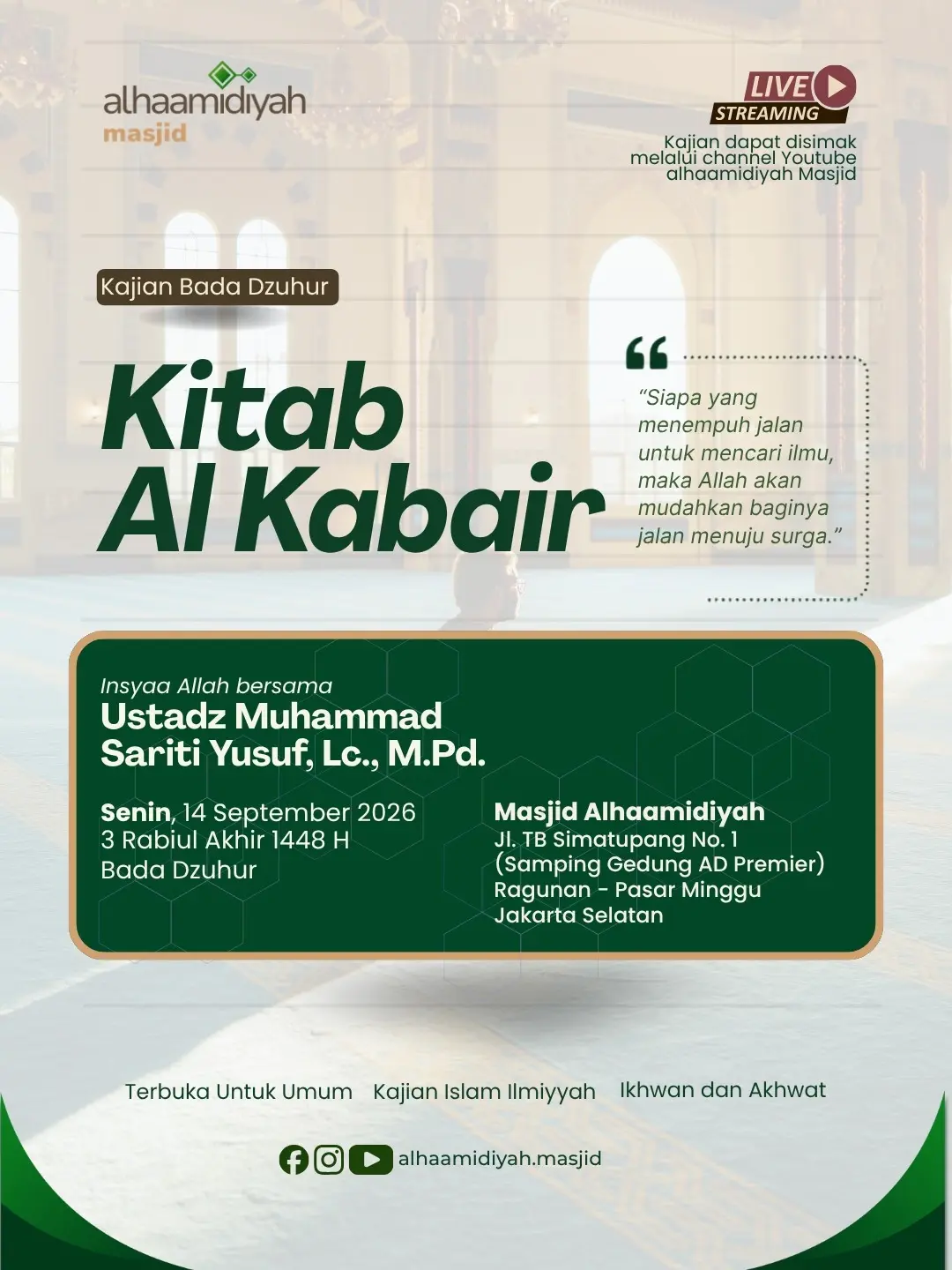 Kajian Kitab Al Kabair (Dosa-Dosa Besar)