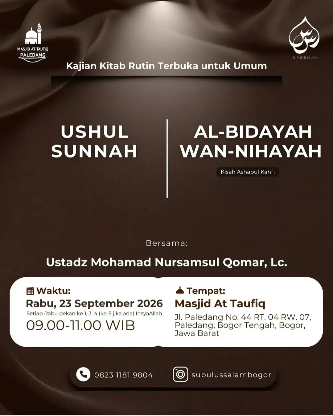 Kajian Kitab Rutin Terbuka untuk Umum