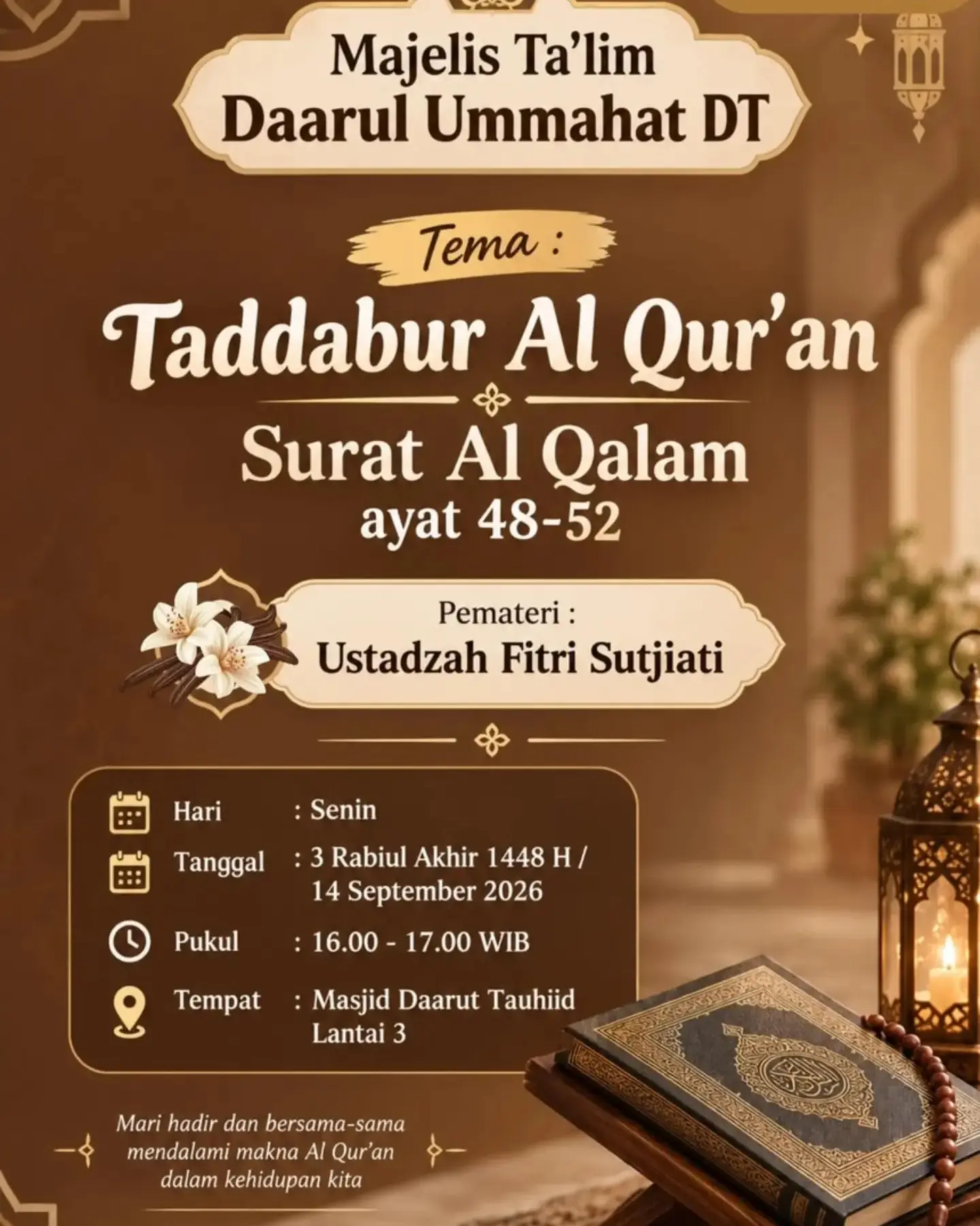 Taddabur Al Qur'an Surat Al Qalam ayat 48-52
