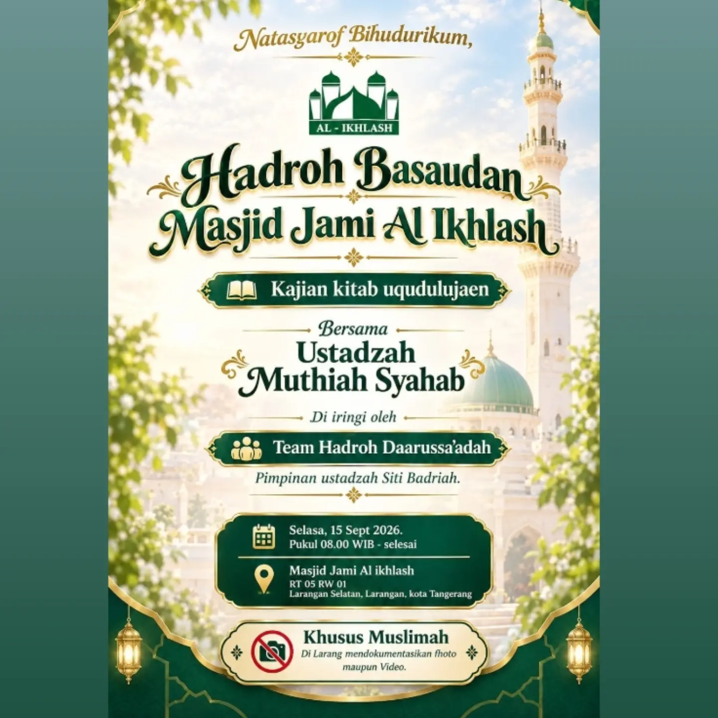 Hadroh Basaudan Masjid Jami Al Ikhlas