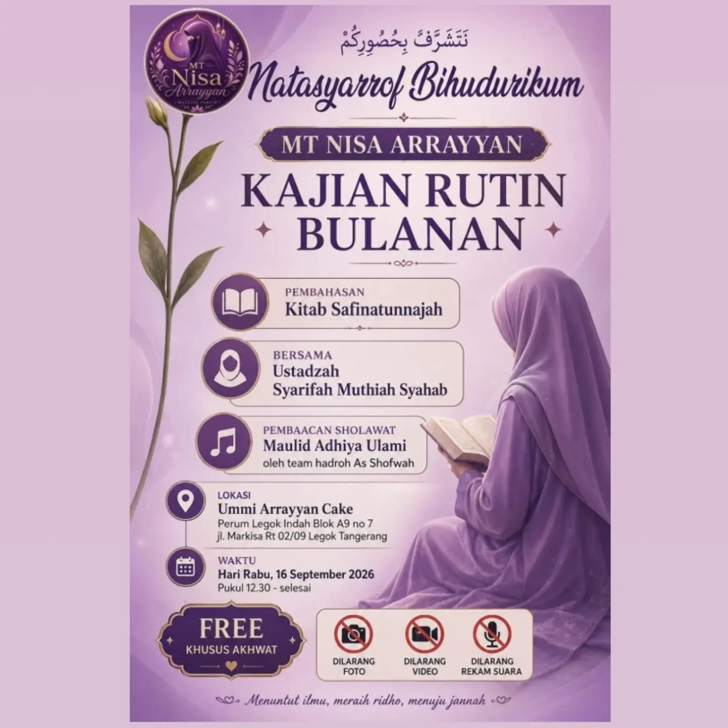 Kajian Rutin Bulanan MT NISA ARRAYYAN