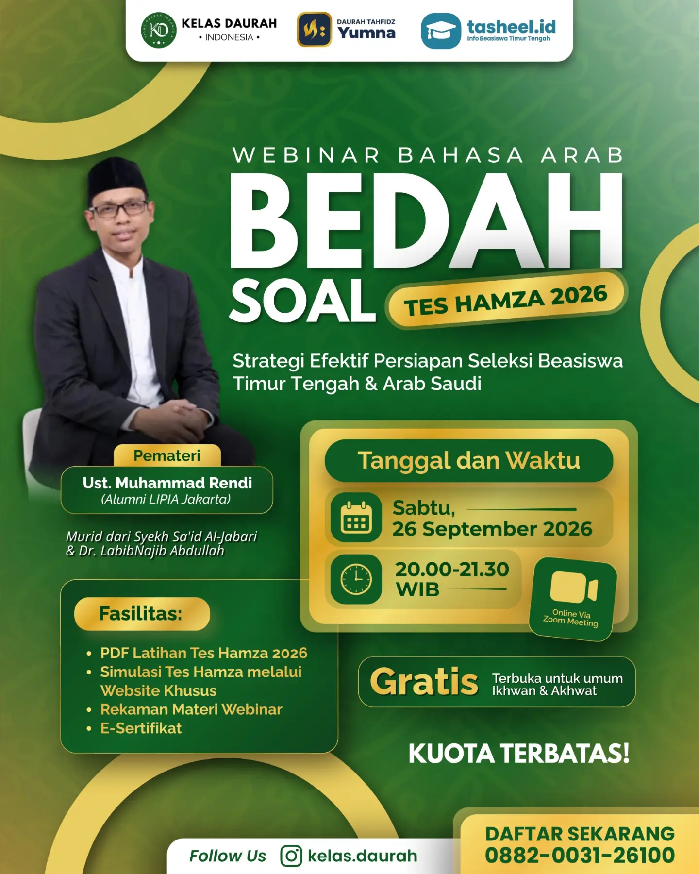 WEBINAR BAHASA ARAB BEDAH SOAL TES HAMZA 2026