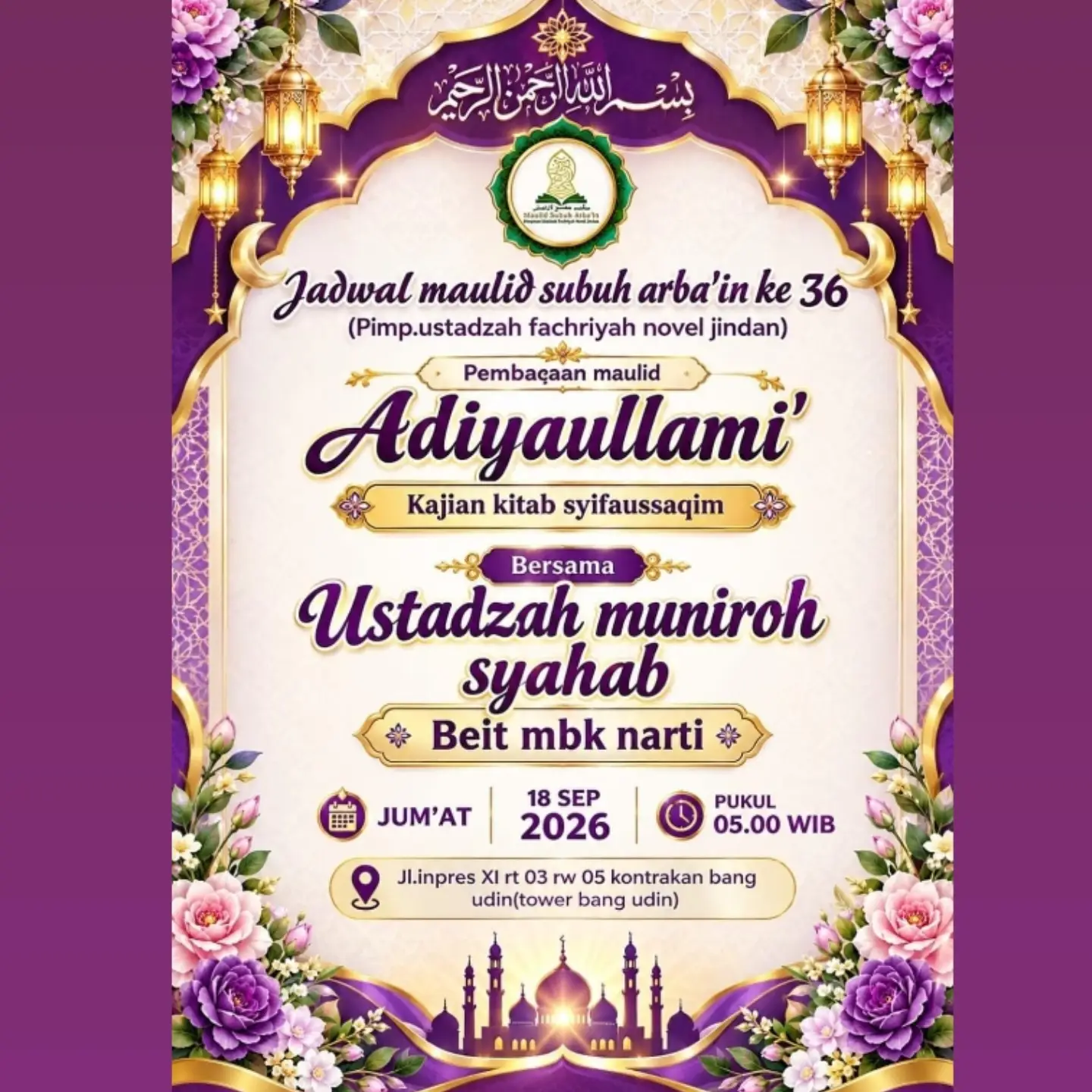 Jadwal Maulid Subuh Arba'in ke-36