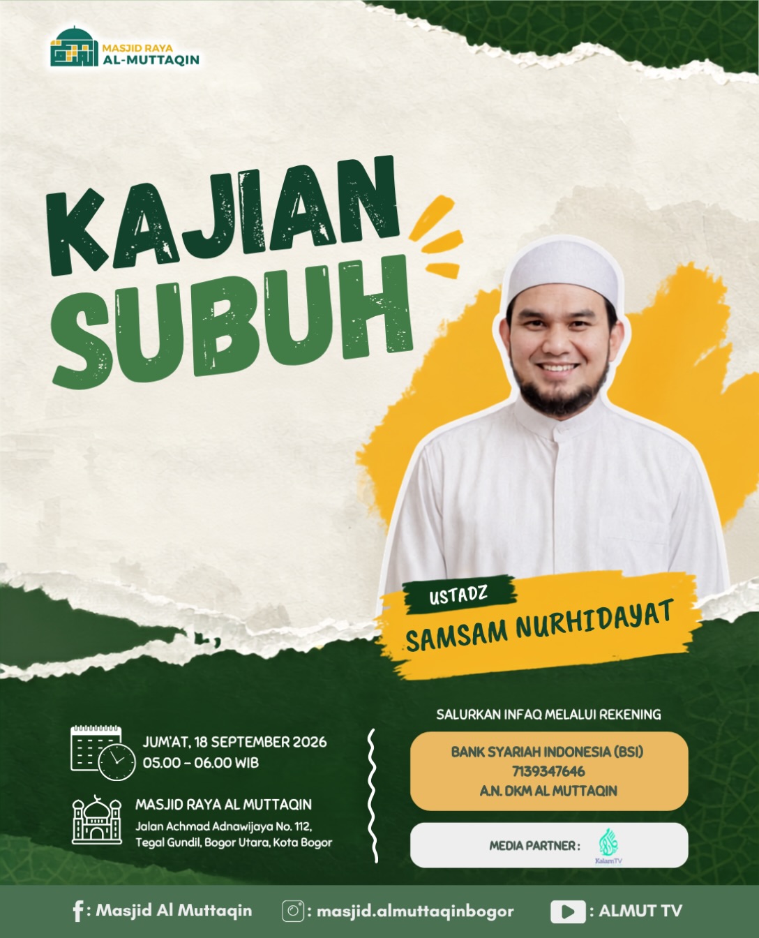 Awali pagi dengan ilmu, agar langkah sepanjang hari senantiasa dipenuhi keberkahan.