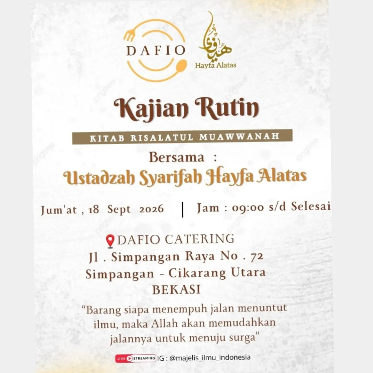 Kajian Rutin Kitab Risalatul Muawwanah