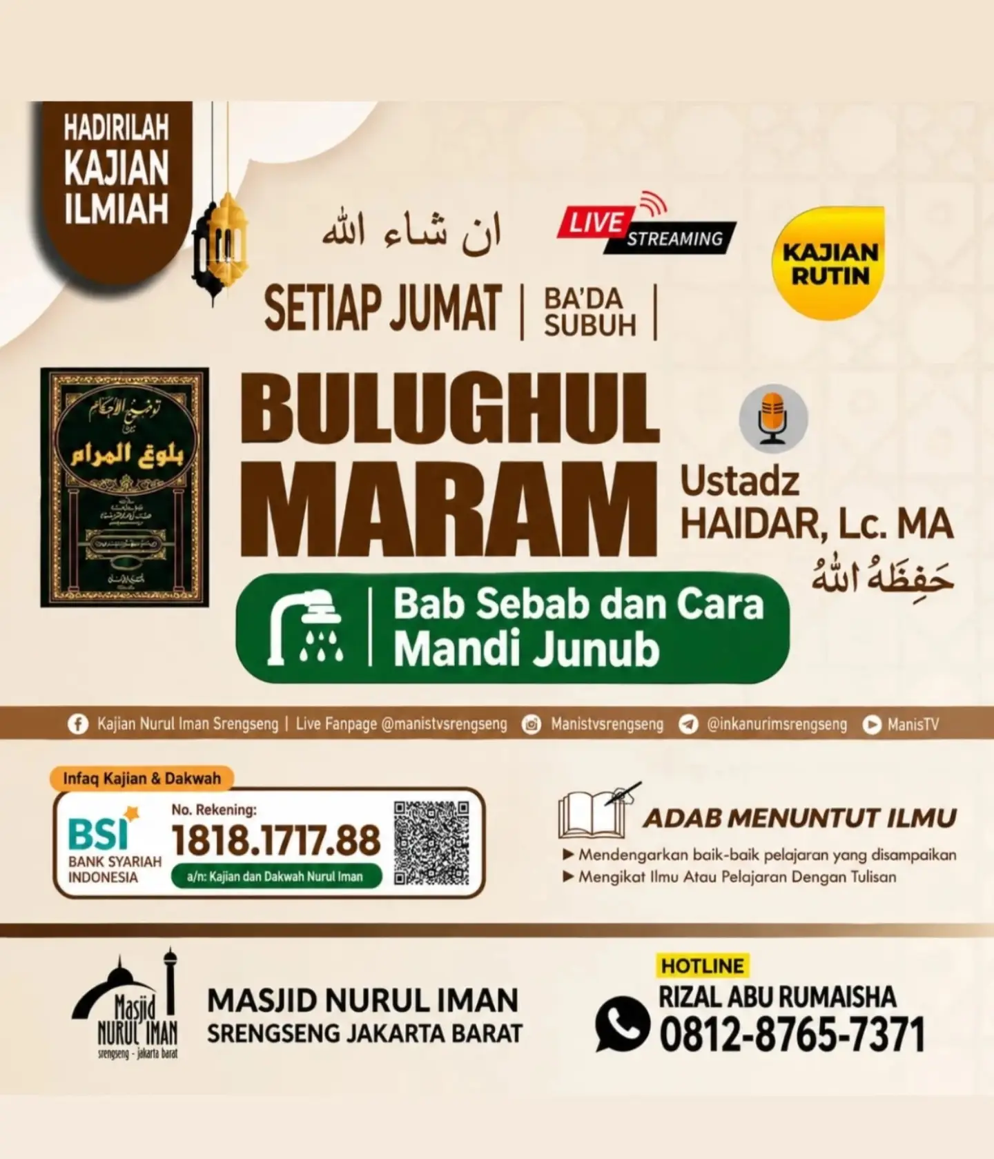 Bulughul Maram: Bab Sebab dan Cara Mandi Junub