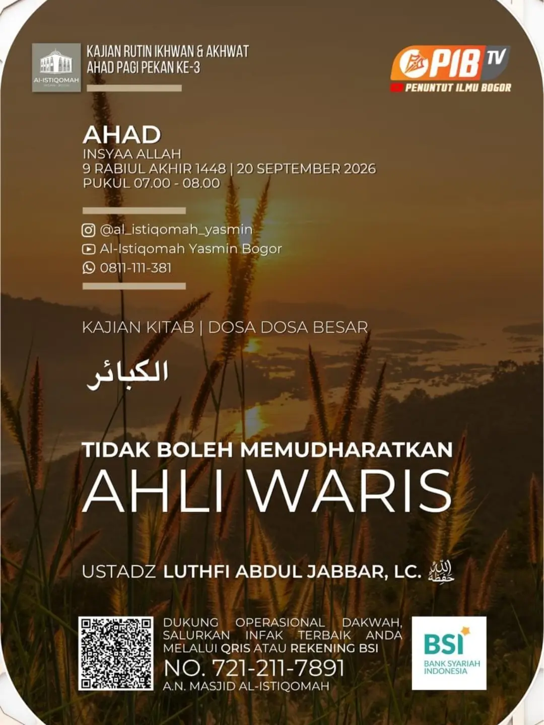 TIDAK BOLEH MEMUDHARATKAN AHLI WARIS