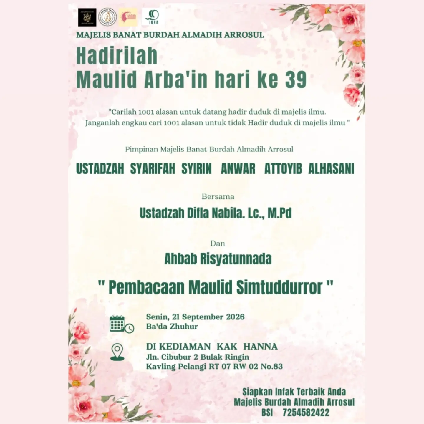 Hadirilah Maulid Arba'in hari ke 39