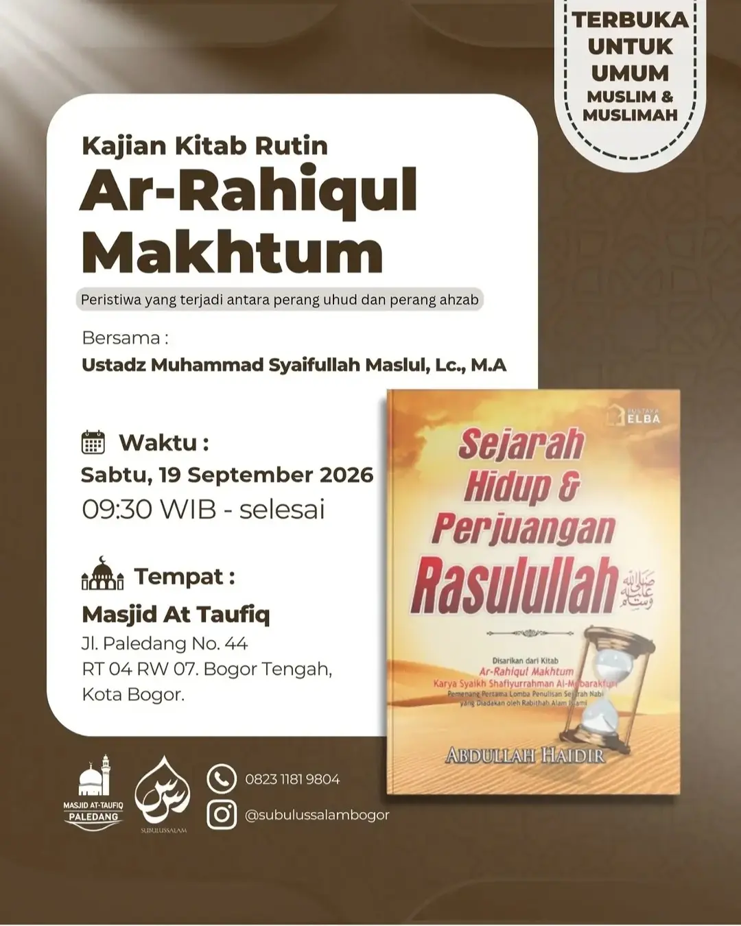 Kajian Kitab Rutin Ar-Rahiqul Makhtum