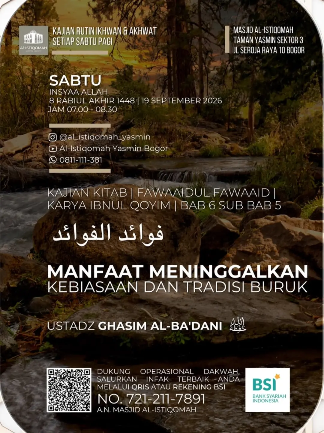 MANFAAT MENINGGALKAN KEBIASAAN DAN TRADISI BURUK