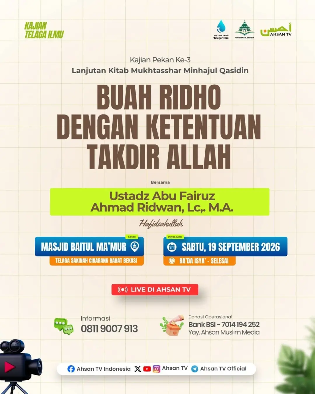 Buah Ridho dengan Ketentuan Takdir Allah