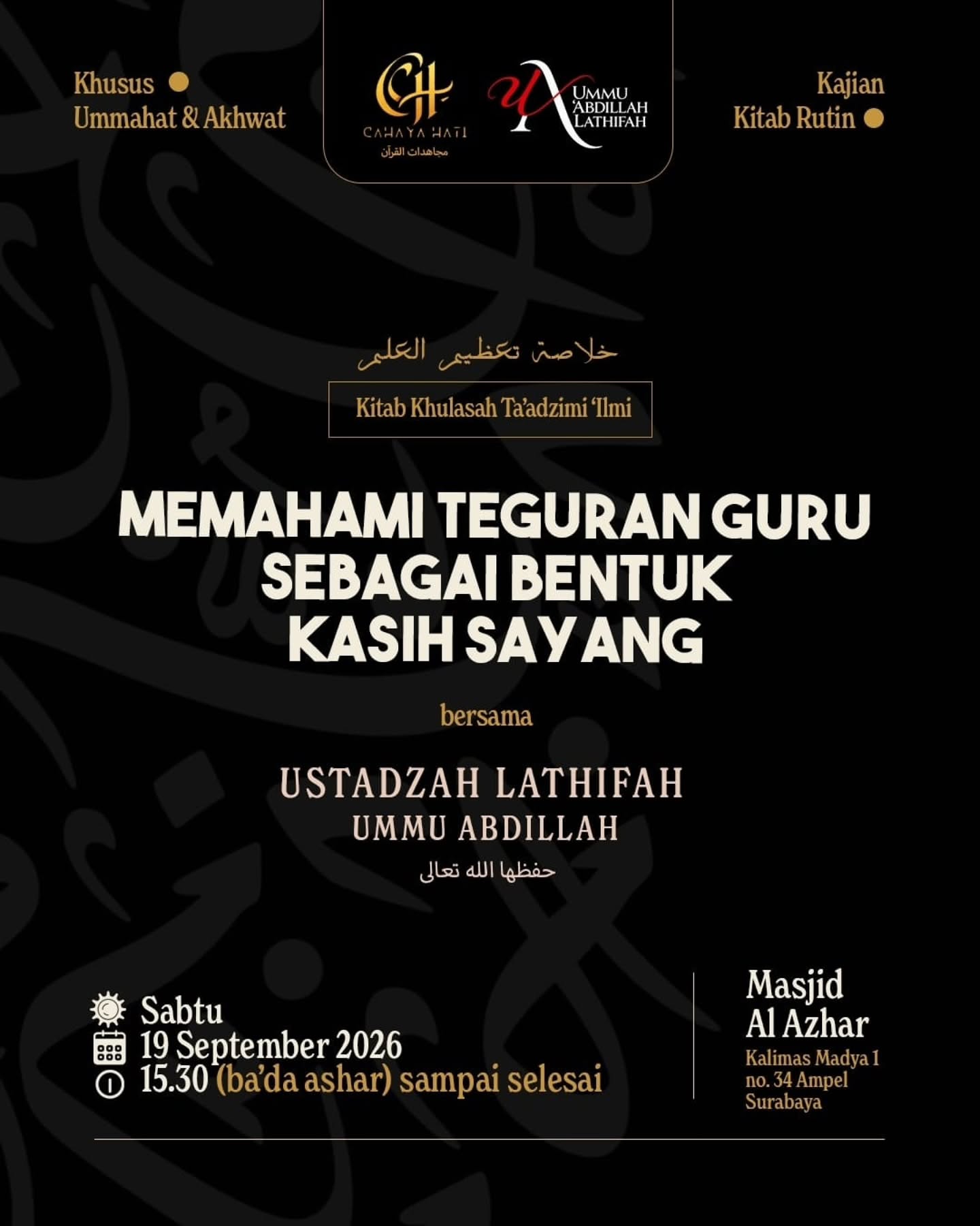 Kajian Kitab Rutin: Memahami Teguran Guru sebagai Bentuk Kasih Sayang