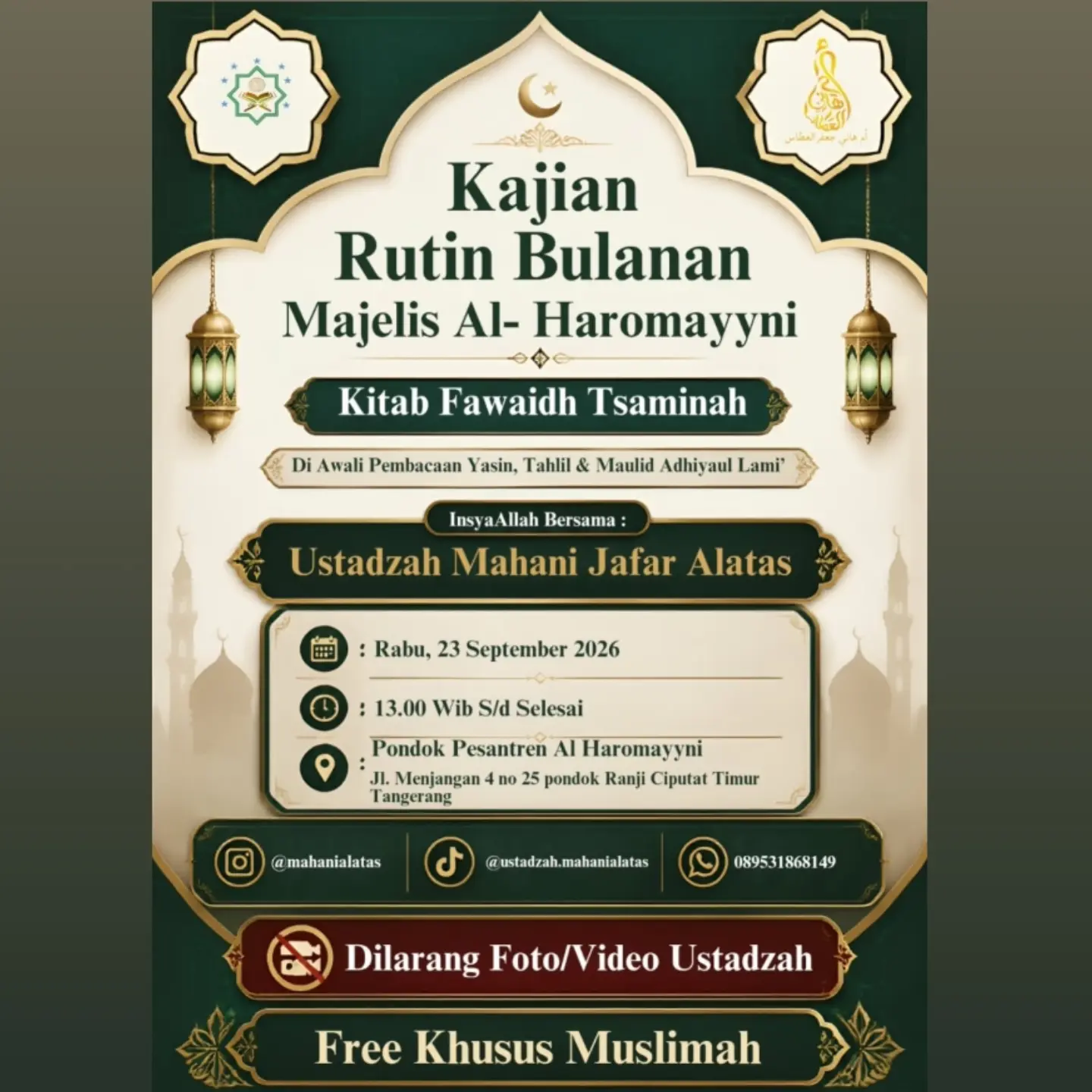 Kajian Rutin Bulanan Majelis Al-Haromayni