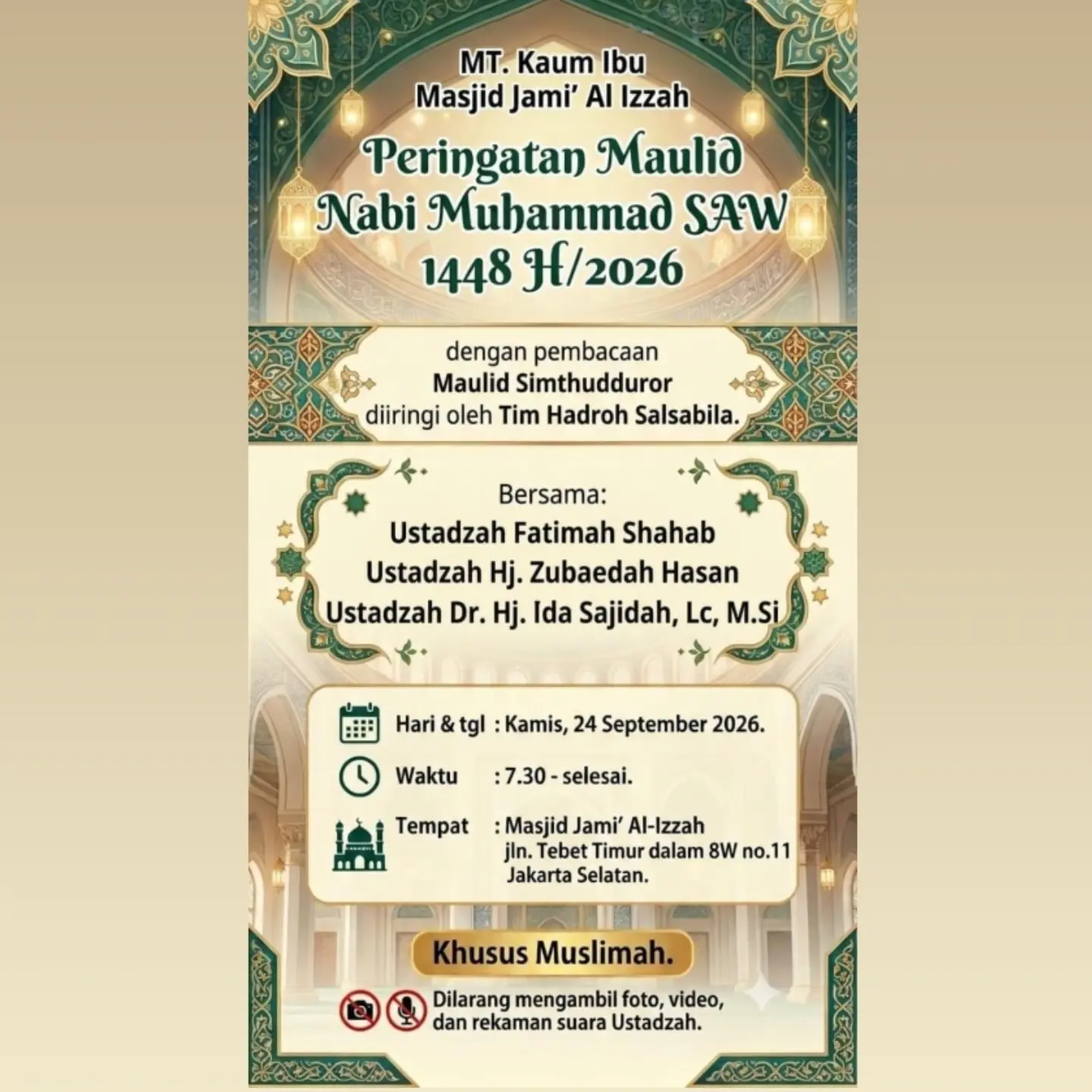 Peringatan Maulid Nabi Muhammad SAW 1448 H/2026
