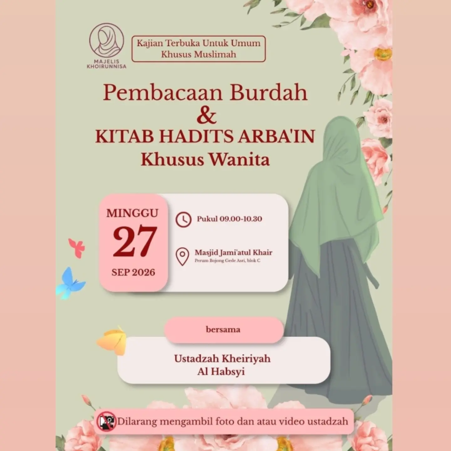 Pembacaan Burdah & Kitab Hadits Arba'in Khusus Wanita