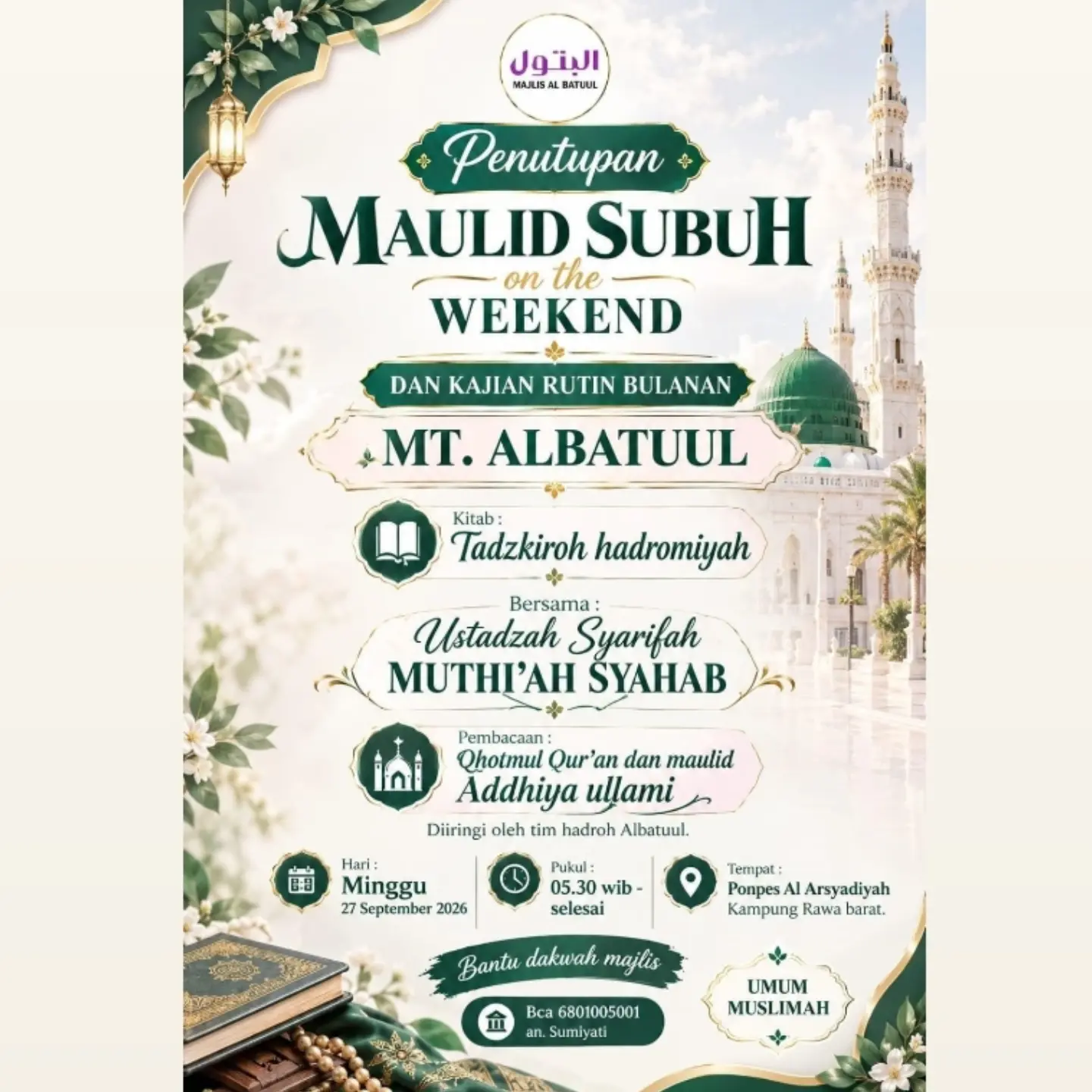 Penutupan Maulid Subuh Akhir Pekan