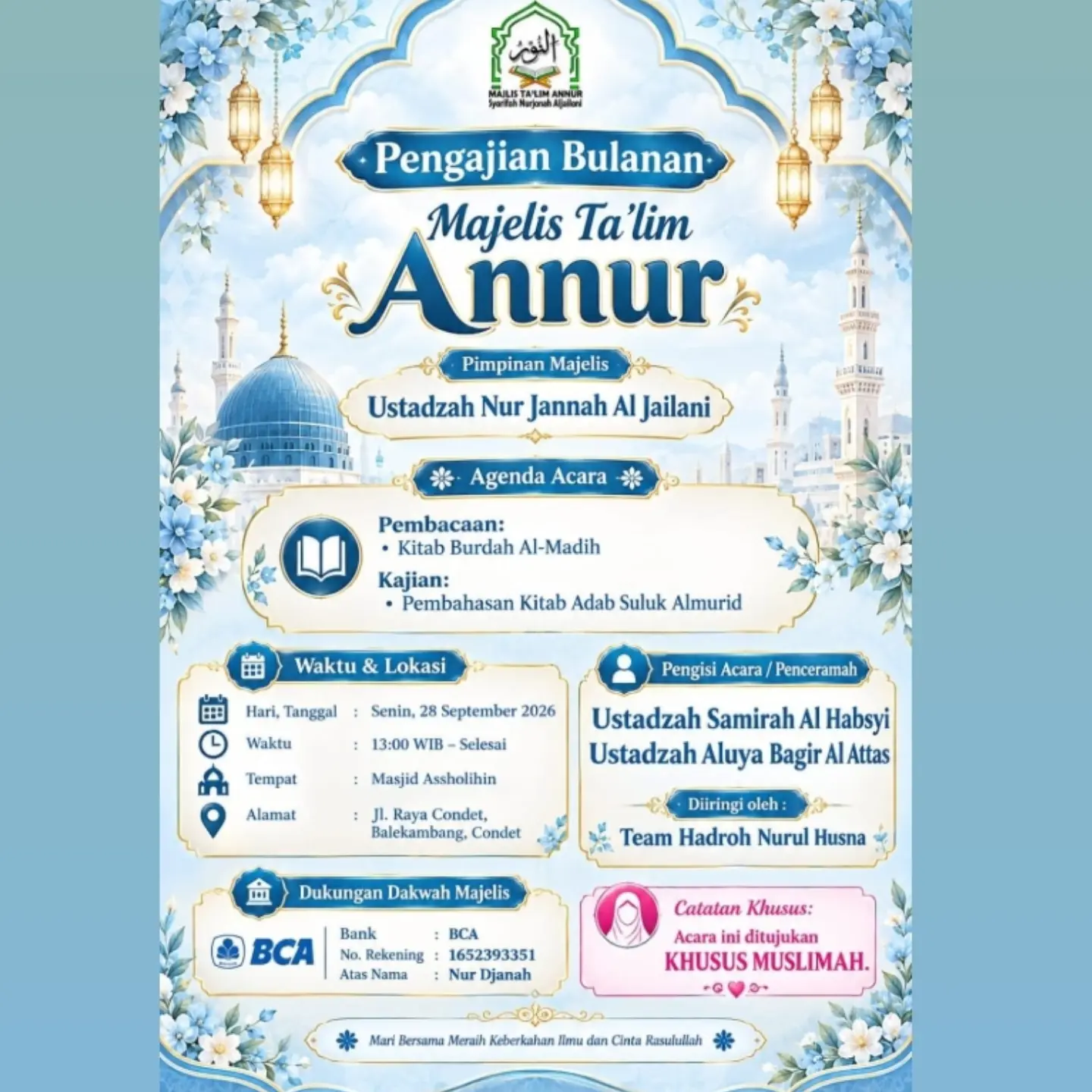 Pengajian Bulanan Majelis Ta'lim Annur