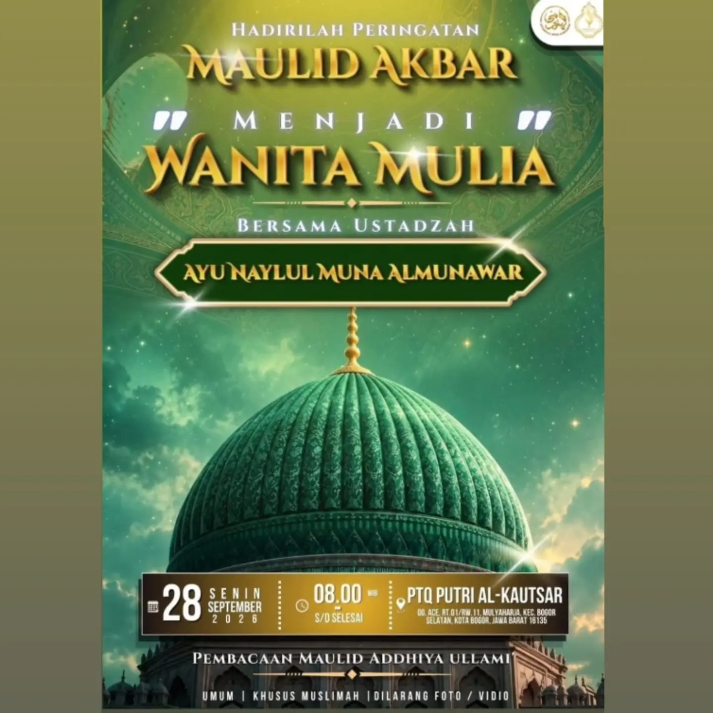Maulid Akbar: Menjadi Wanita Mulia