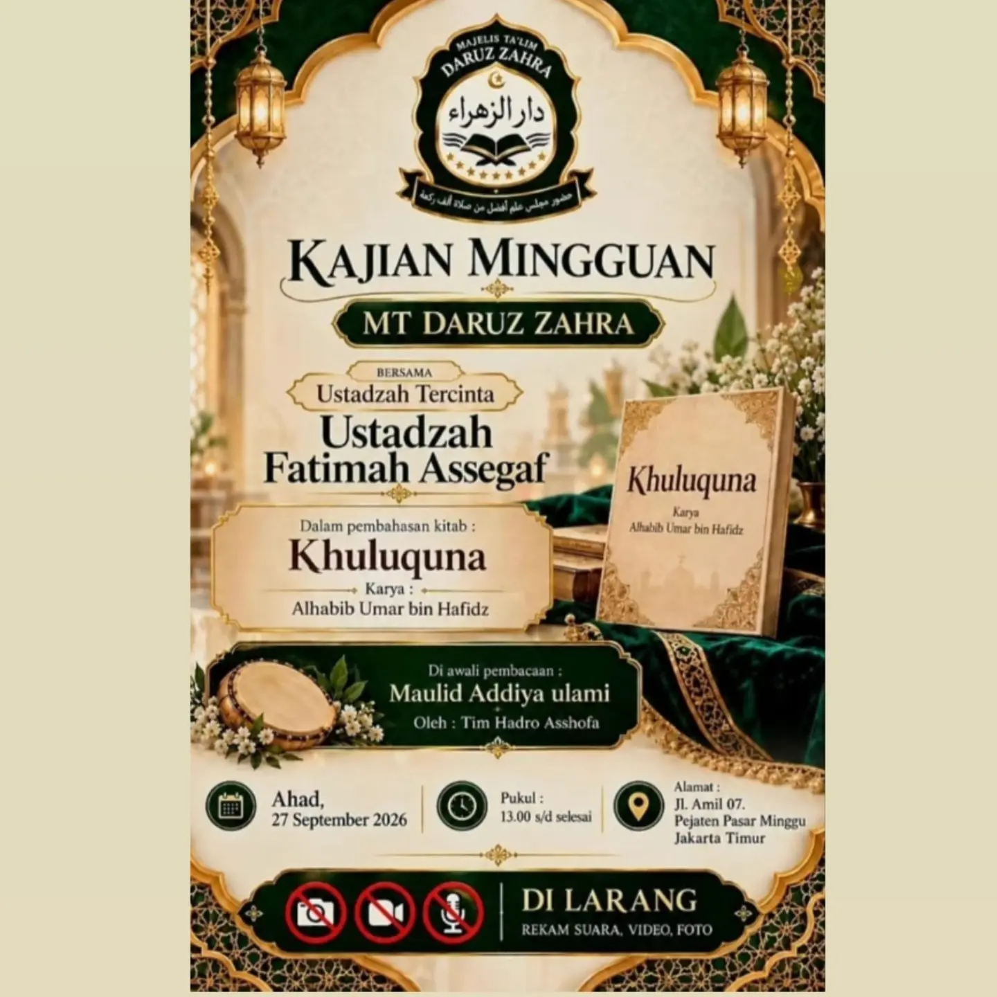 Kajian Mingguan MT Daruz Zahra