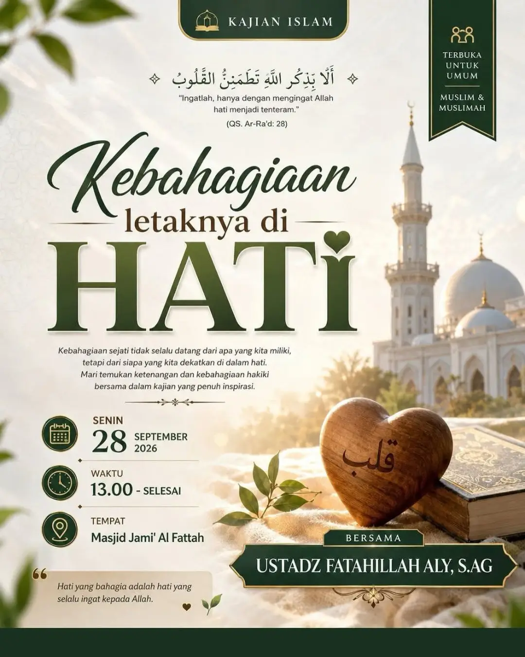 Kebahagiaan letaknya di HATI