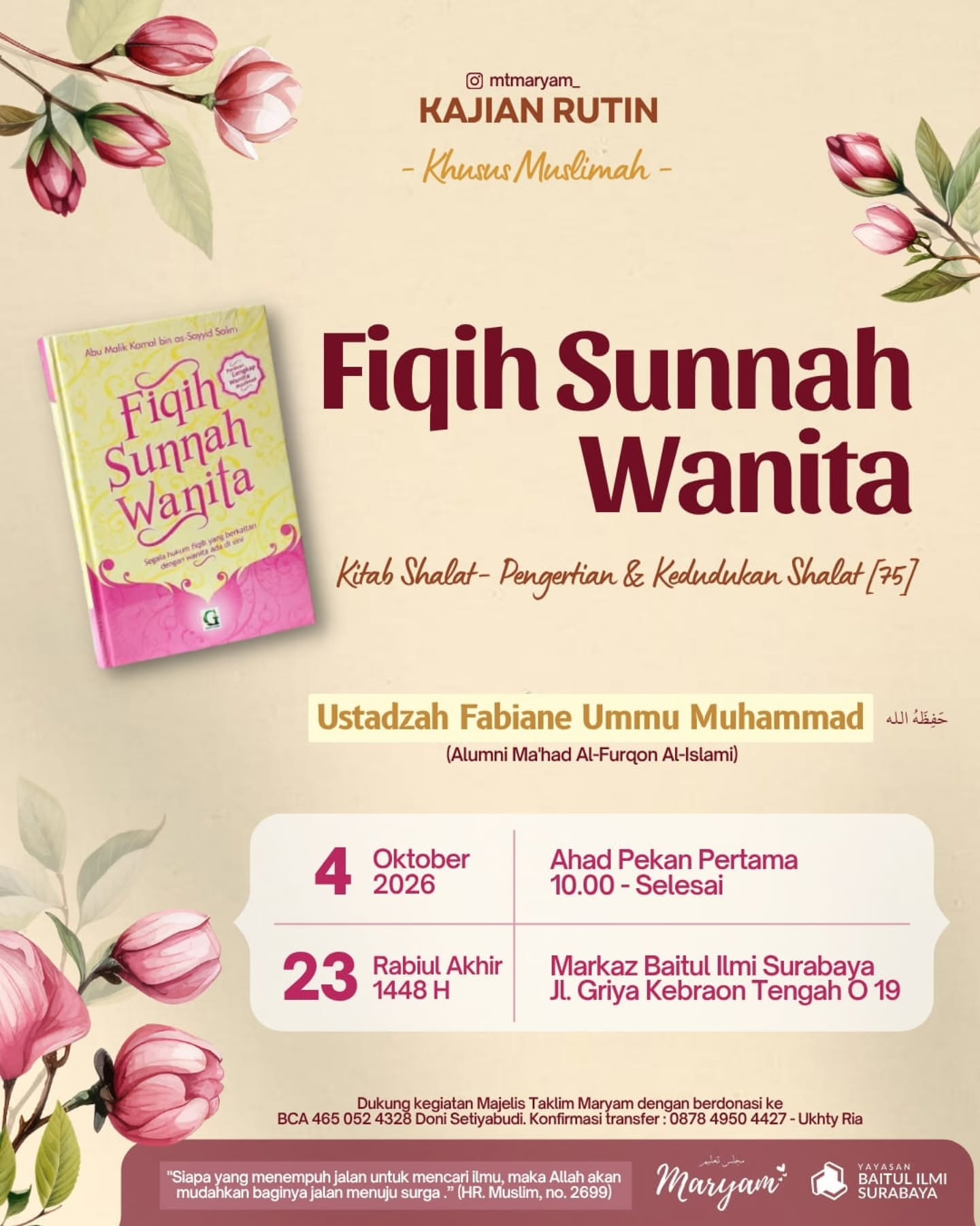 Kajian Rutin Khusus Muslimah
