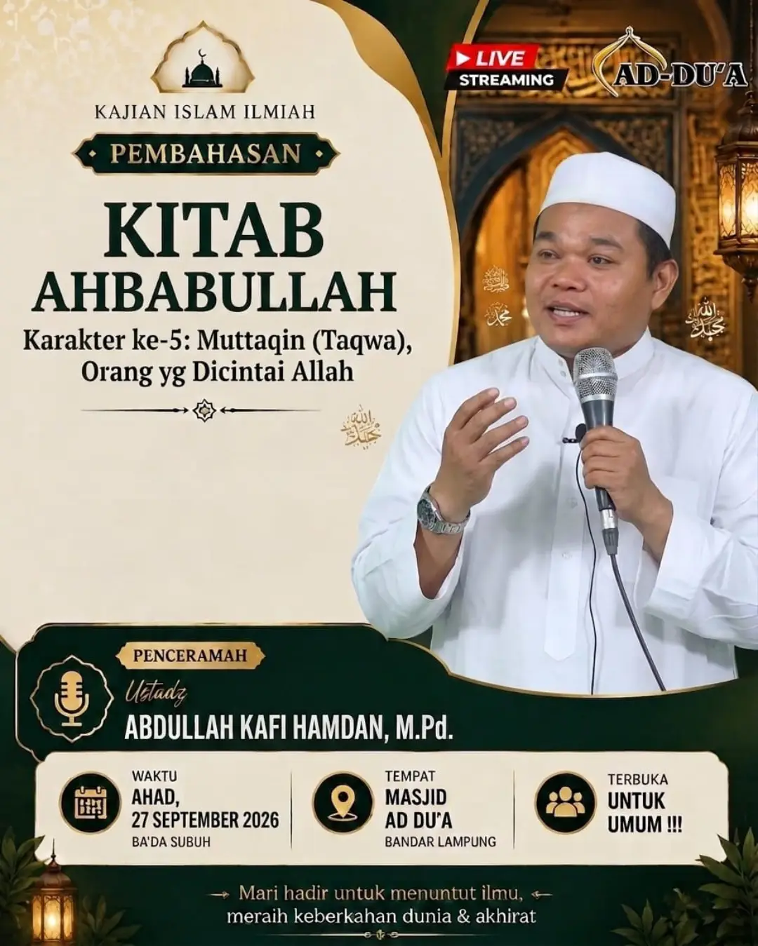 Karakter ke-5: Muttaqin (Taqwa), Orang yg Dicintai Allah