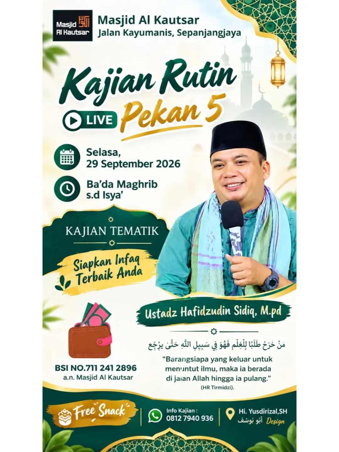 Kajian Rutin Pekan Ke-5 Masjid Al Kautsar