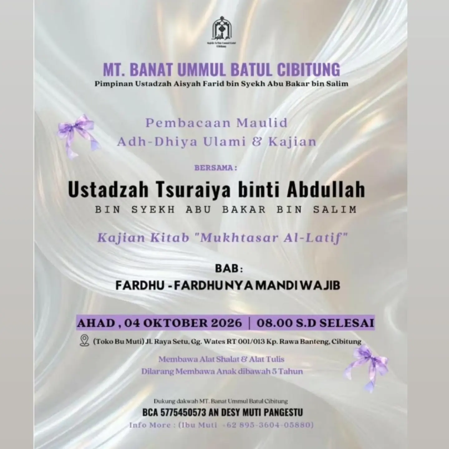 Pembacaan Maulid Adh-Dhiyā Ulami & Kajian Kitab Mukhtasar Al-Latif