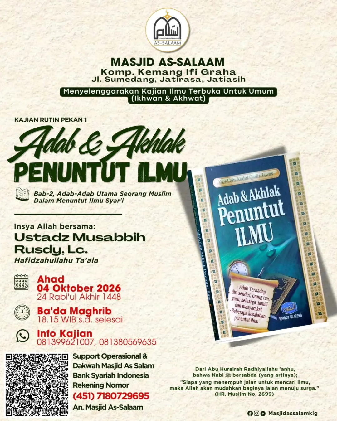 Adab & Akhlak Penuntut Ilmu