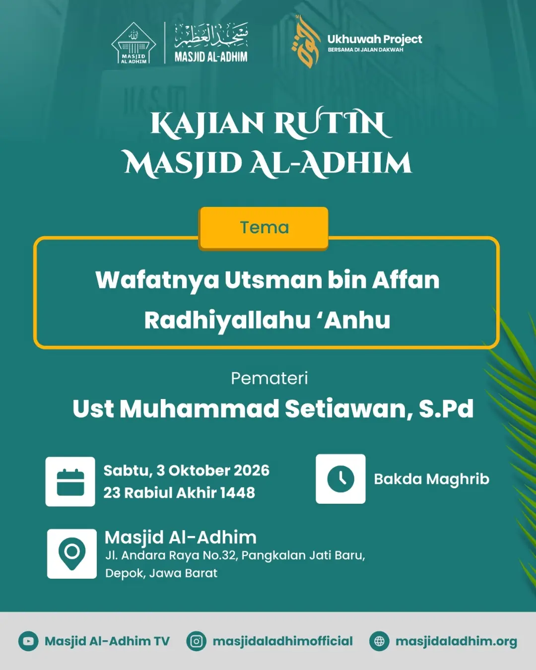Kajian Rutin Masjid Al-Adhim