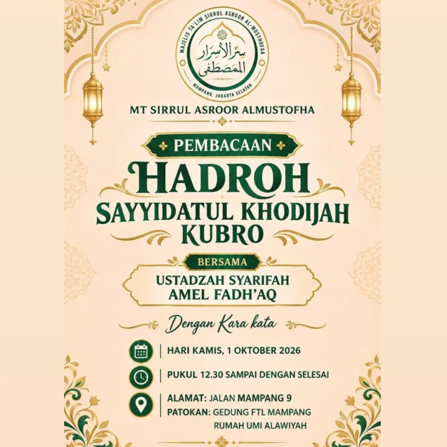 Pembacaan Hadroh Sayyidatul Khodijah Kubro