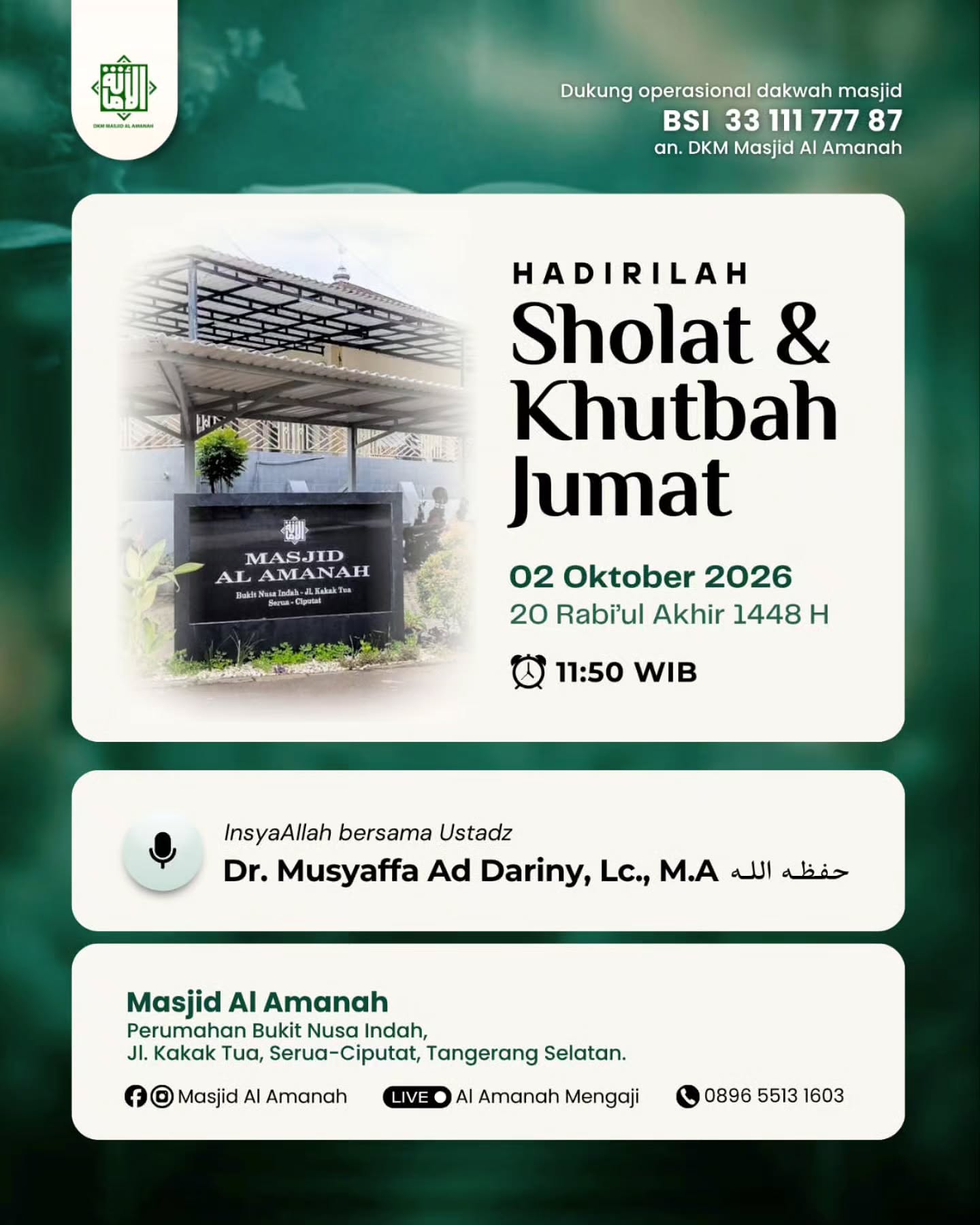 Hadirilah Sholat & Khutbah Jumat